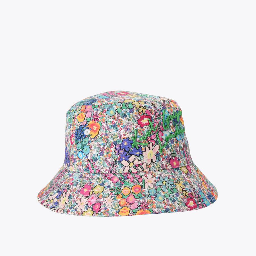 KENSINGTON BUCKET HAT Floral Watercolour Bucket Hat by Kurt Geiger