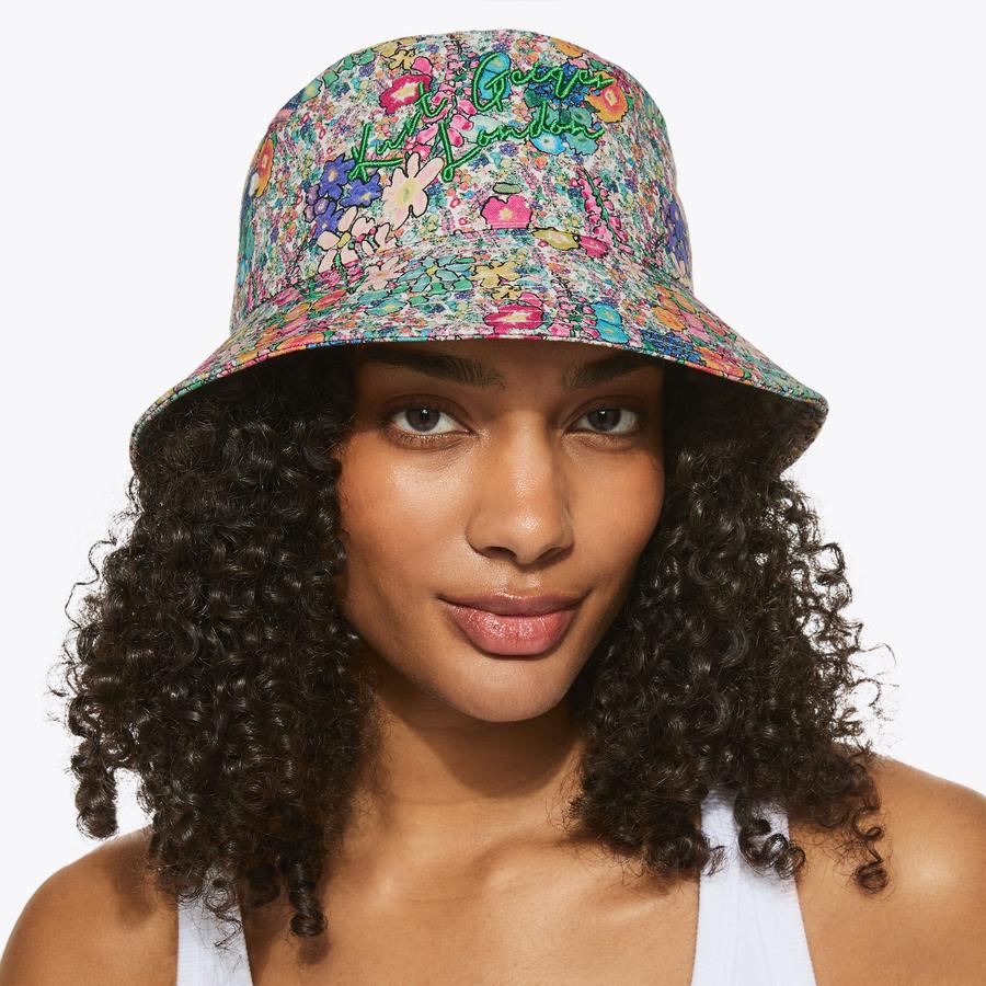 KENSINGTON BUCKET HAT Floral Watercolour Bucket Hat by Kurt Geiger