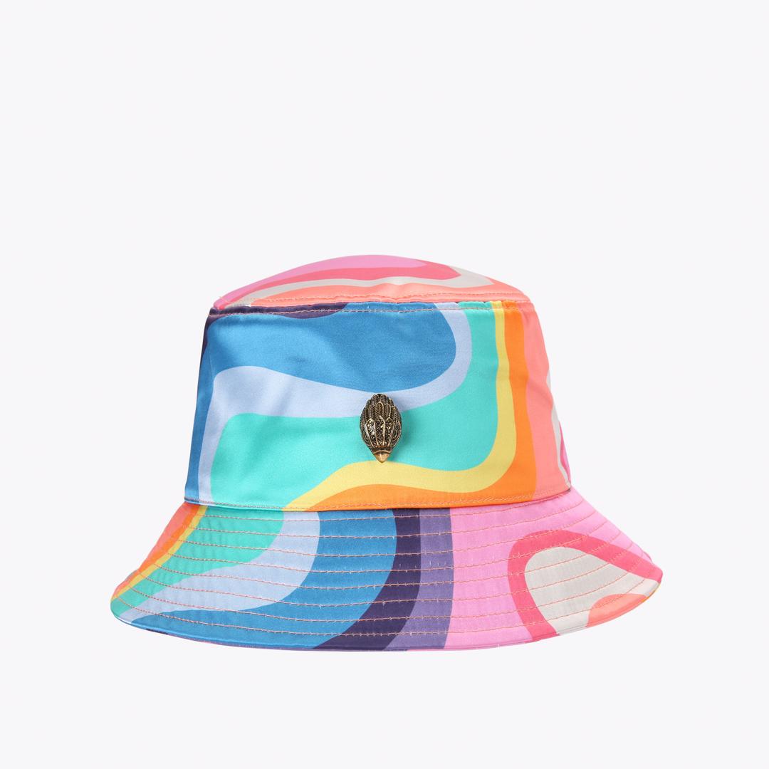 KENSINGTON BUCKET HAT Swirled Printed Nylon Bucket Hat by Kurt Geiger London — Kurt Geiger London