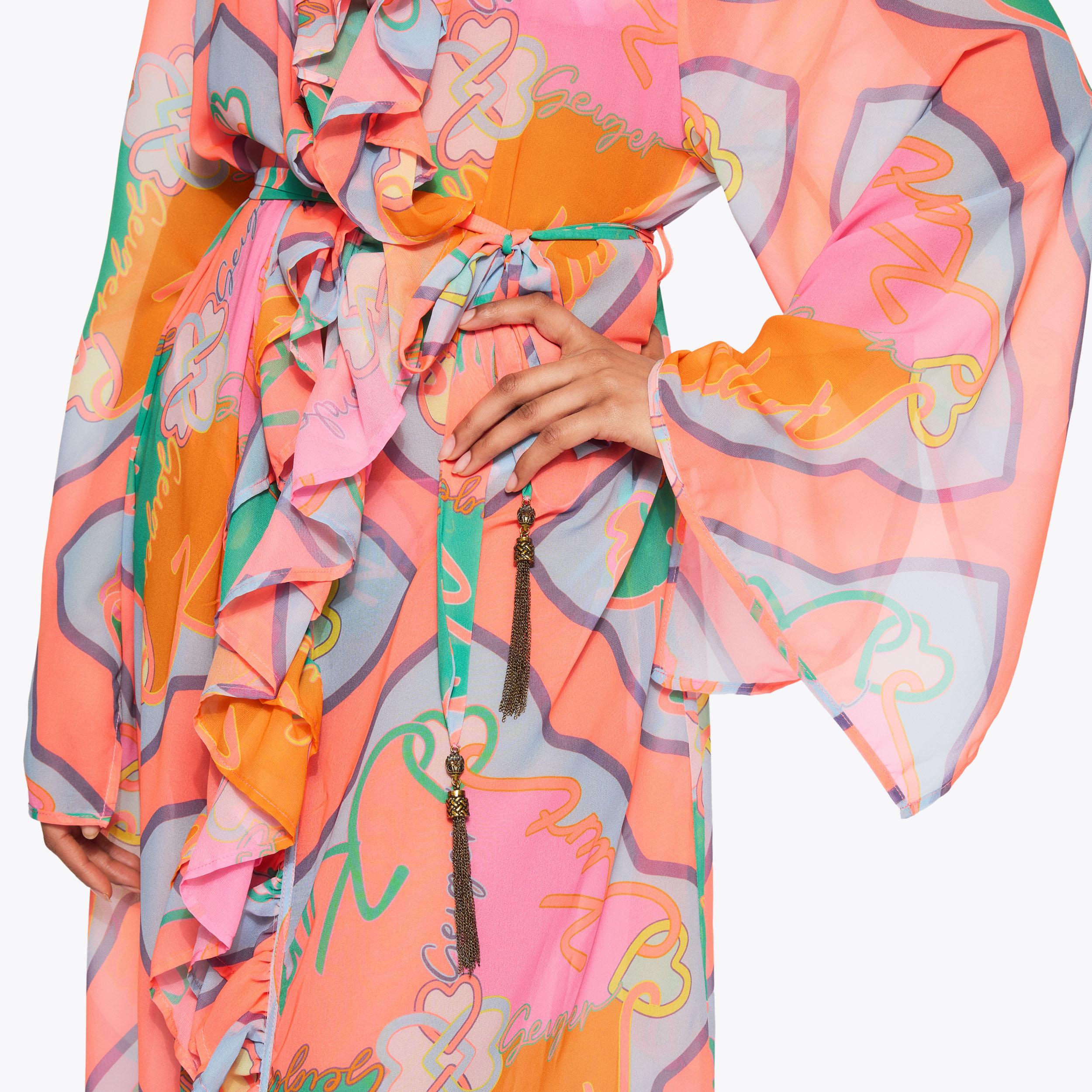 PRINTED RUFFLE ROBE Printed Branded Robe by Kurt Geiger London