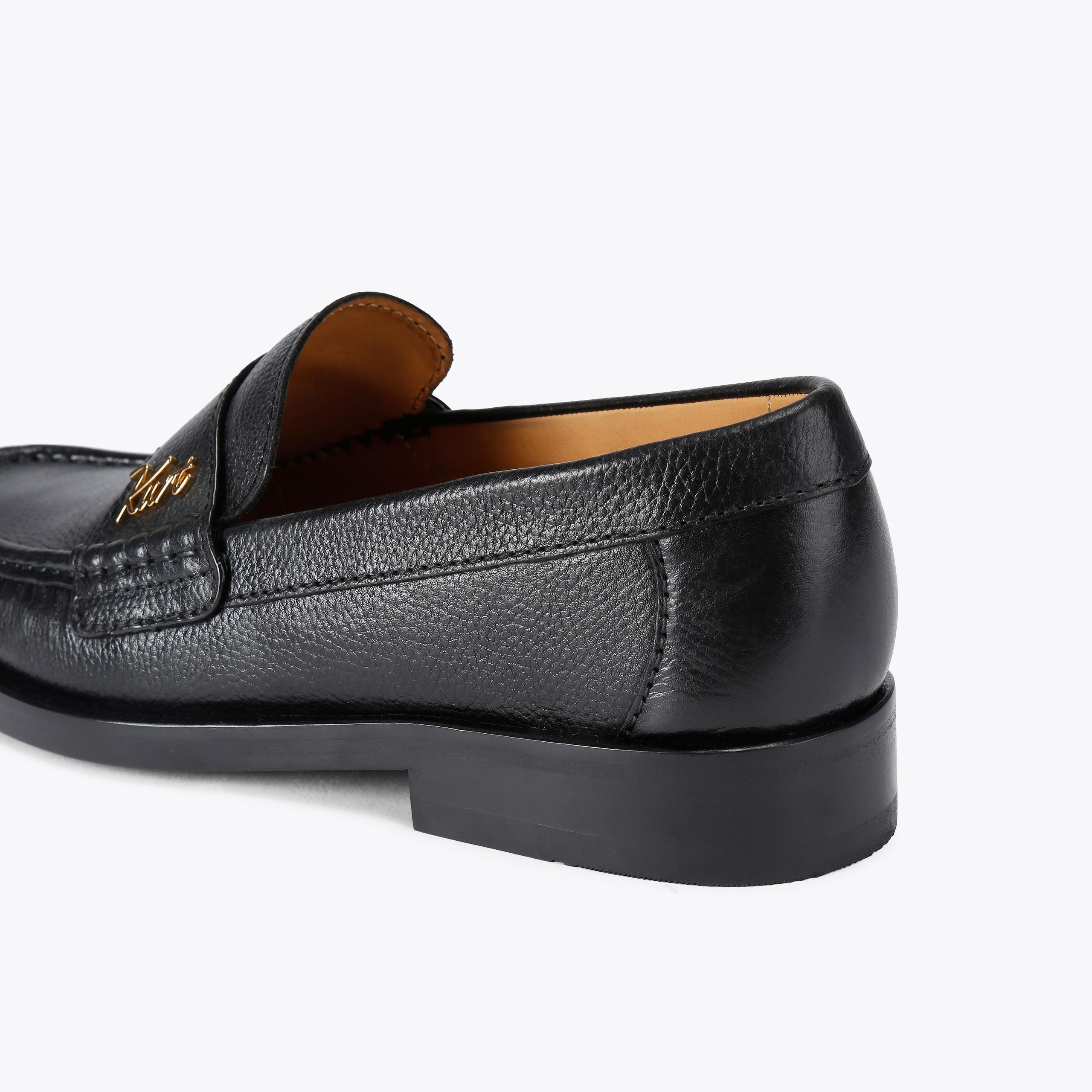 LIMEHOUSE LOAFER Black Leather Slip On Loafer by Kurt Geiger London