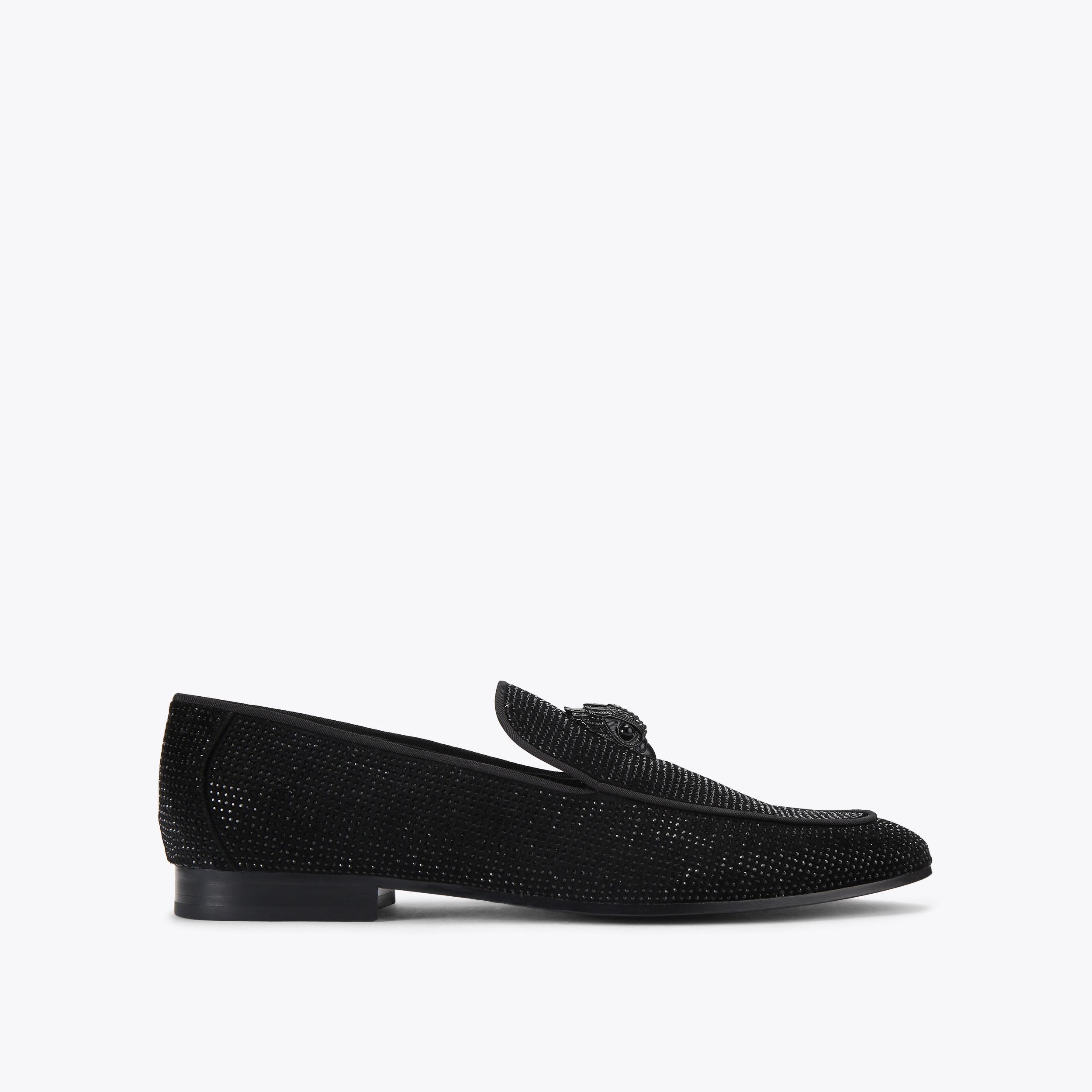 Alton Black Leather Slip-On Shoes | Kurt Geiger display picture 1