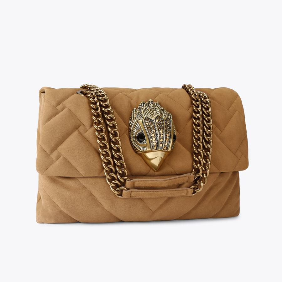 MACRO KENSINGTON Tan Suede Leather Shoulder Bag by Kurt Geiger London