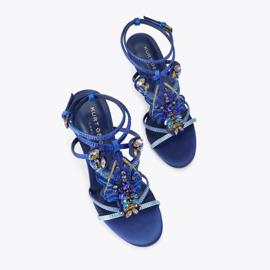 LOBSTER SANDAL Blue Fabric Lobster Sandal by Kurt Geiger London
