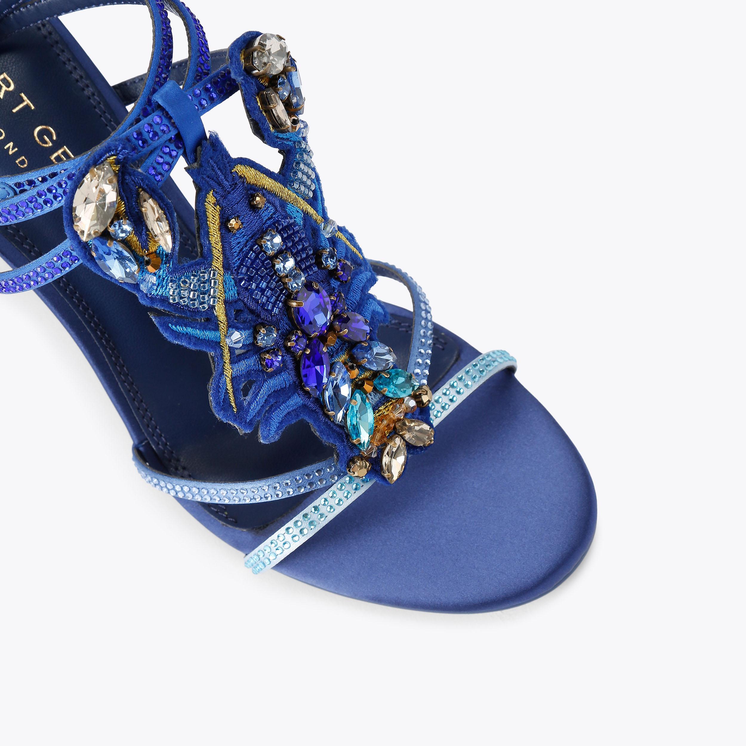 LOBSTER SANDAL Blue Fabric Lobster Sandal by Kurt Geiger London