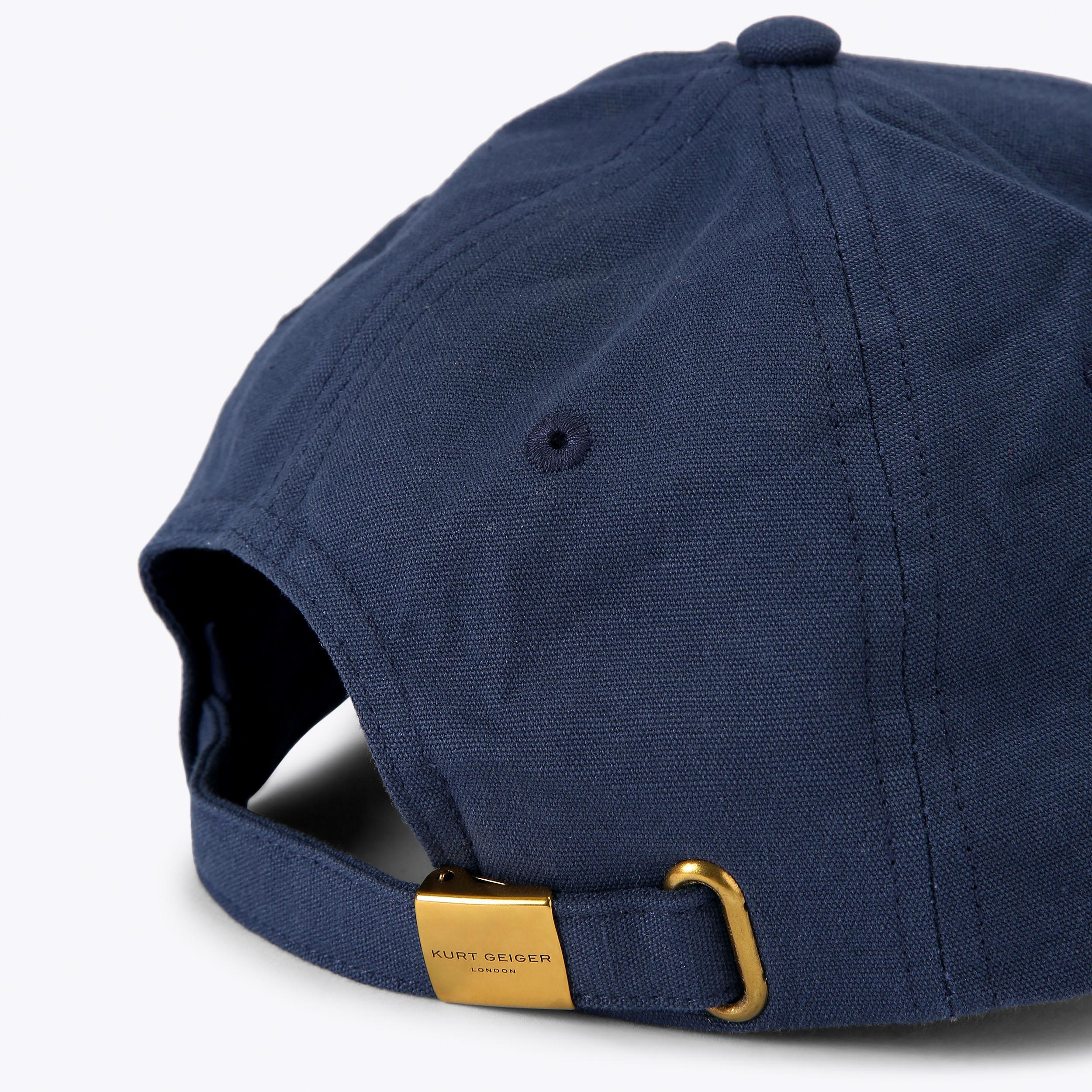 MENS KURT CAP Navy Cotton Red Kurt Geiger Cap by Kurt Geiger London