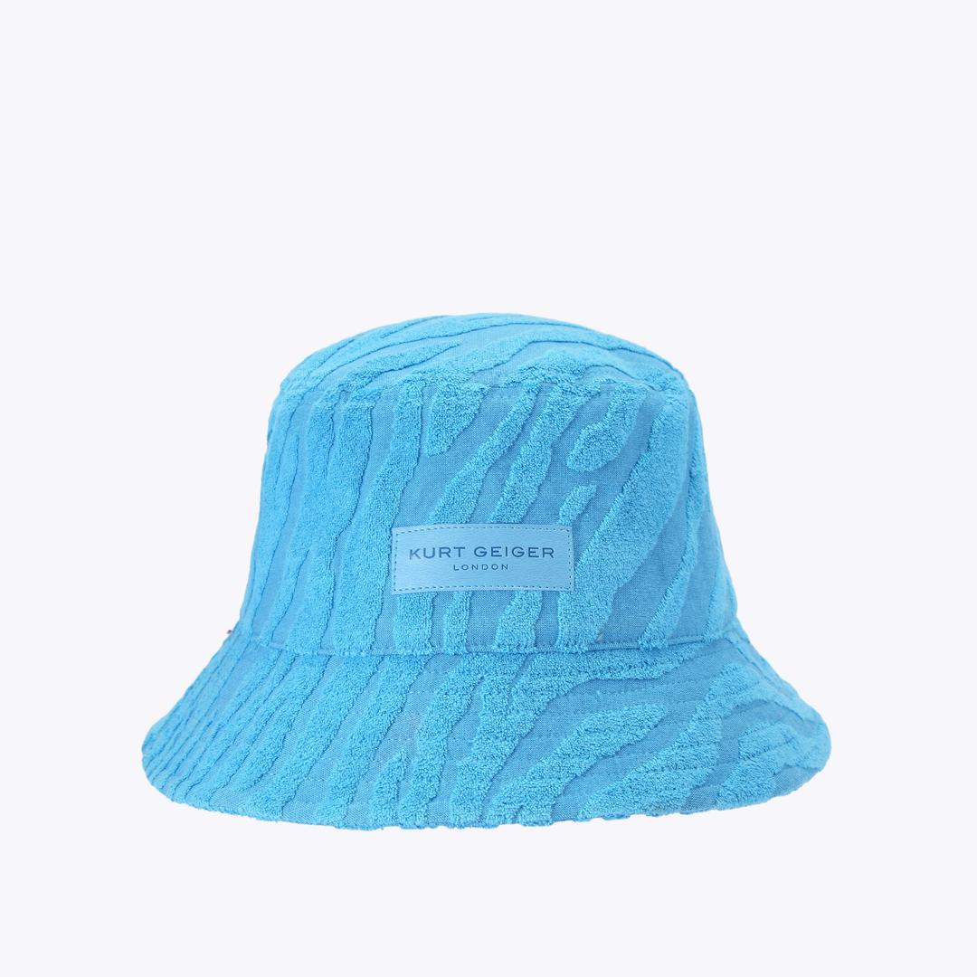 MENS BUCKET HAT Blue Towelling Bucket Hat by Kurt Geiger London — Kurt Geiger London