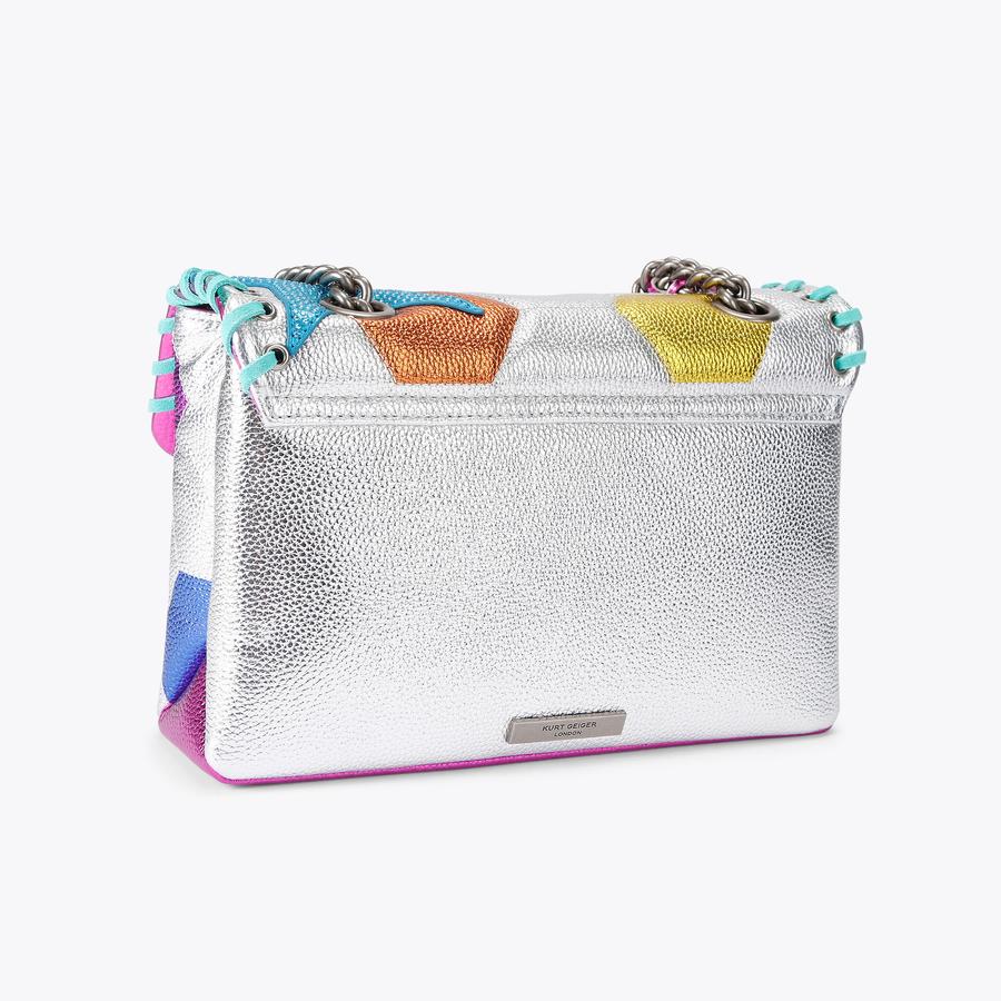 KENSINGTON FOOTY BAG Metallic Silver Footy Bag by Kurt Geiger London