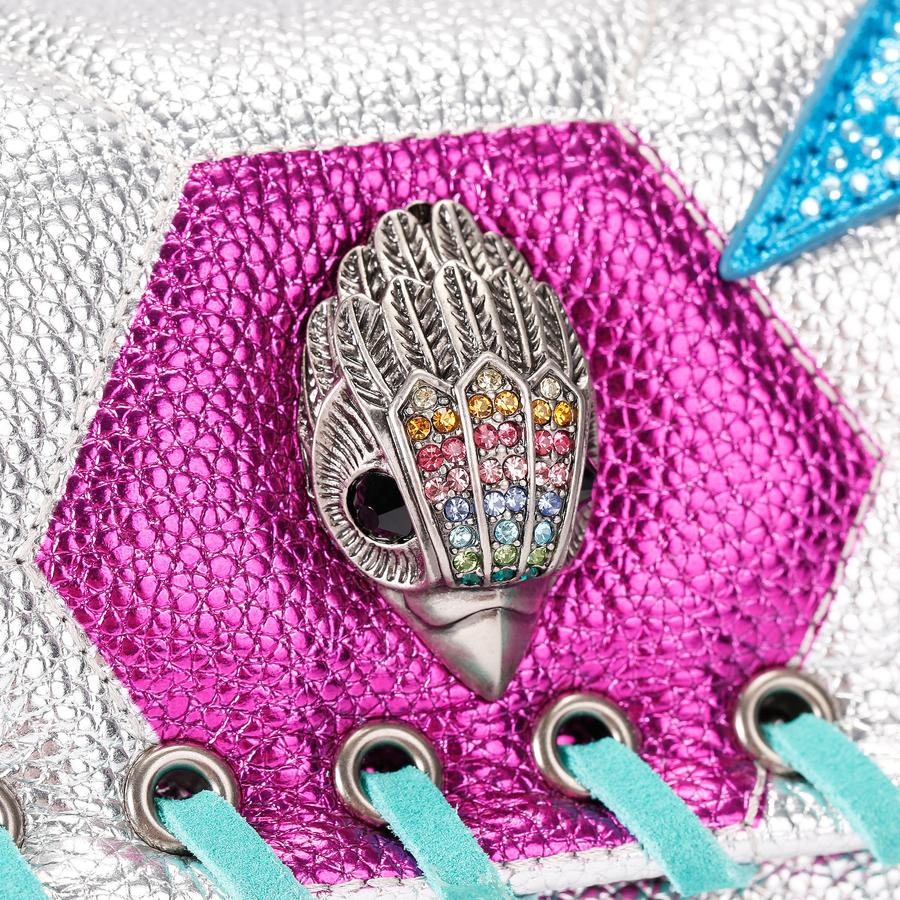 KENSINGTON FOOTY BAG Metallic Silver Footy Bag by Kurt Geiger London