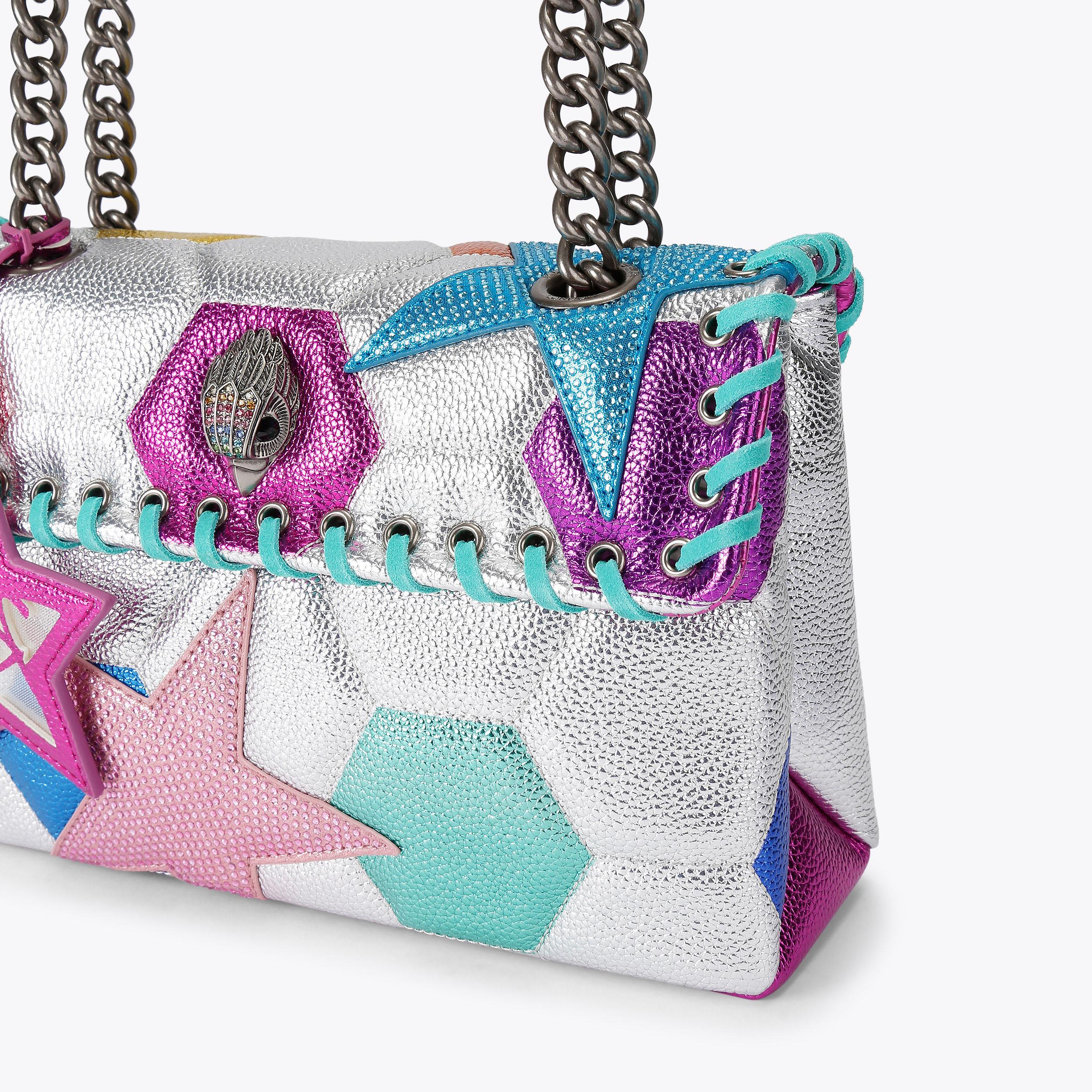 KENSINGTON FOOTY BAG Metallic Silver Footy Bag by Kurt Geiger London