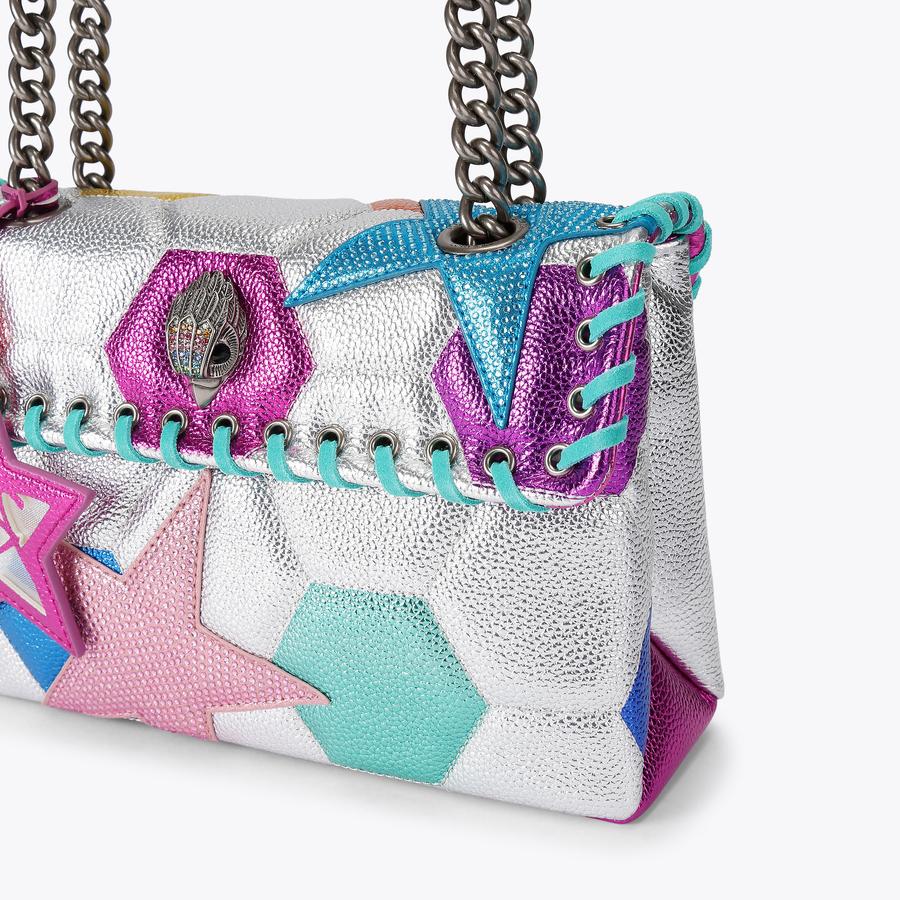 KENSINGTON FOOTY BAG Metallic Silver Footy Bag by Kurt Geiger London