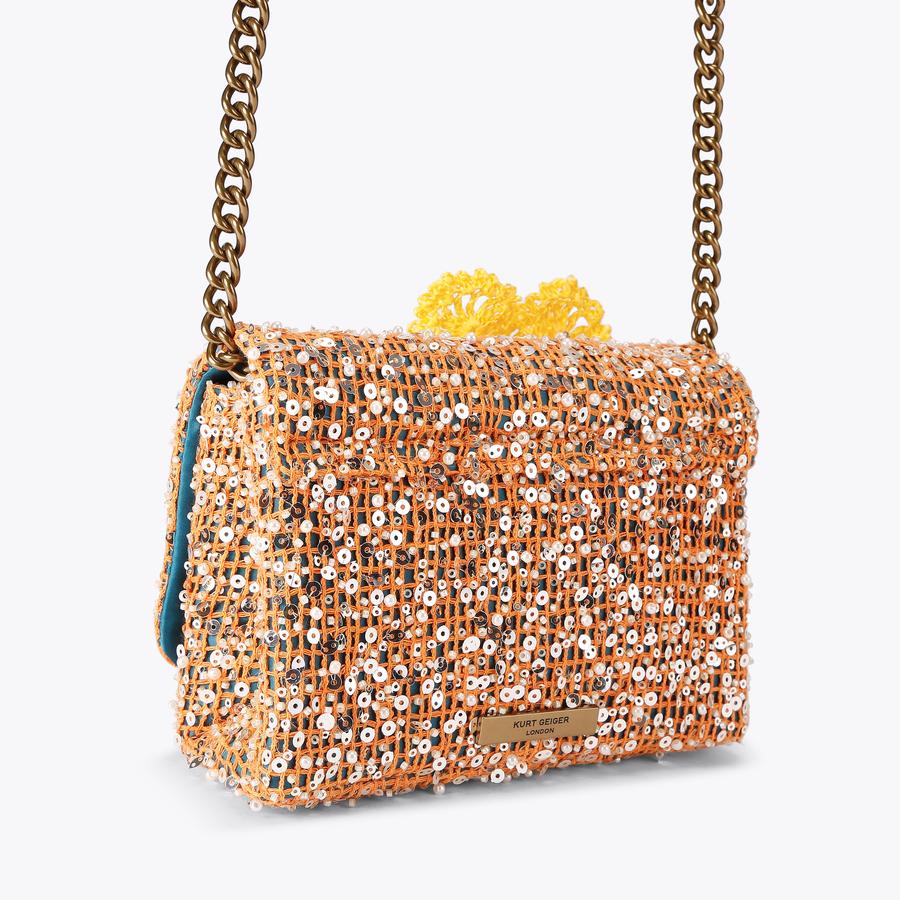KC MINI KENSINGTON FLAP Orange Fabric Kensington Flap Bag by Kurt
