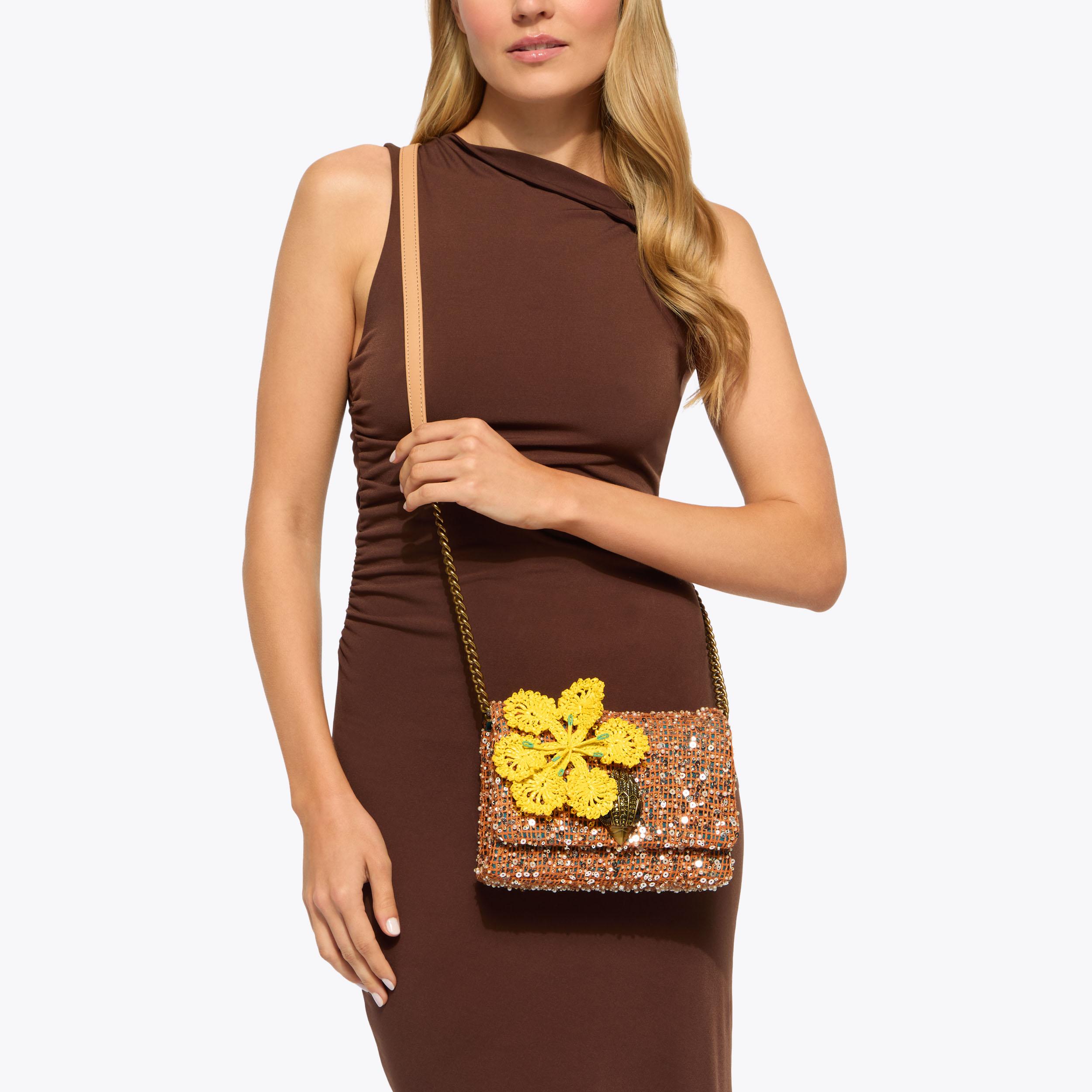 KC MINI KENSINGTON FLAP Orange Fabric Kensington Flap Bag by Kurt