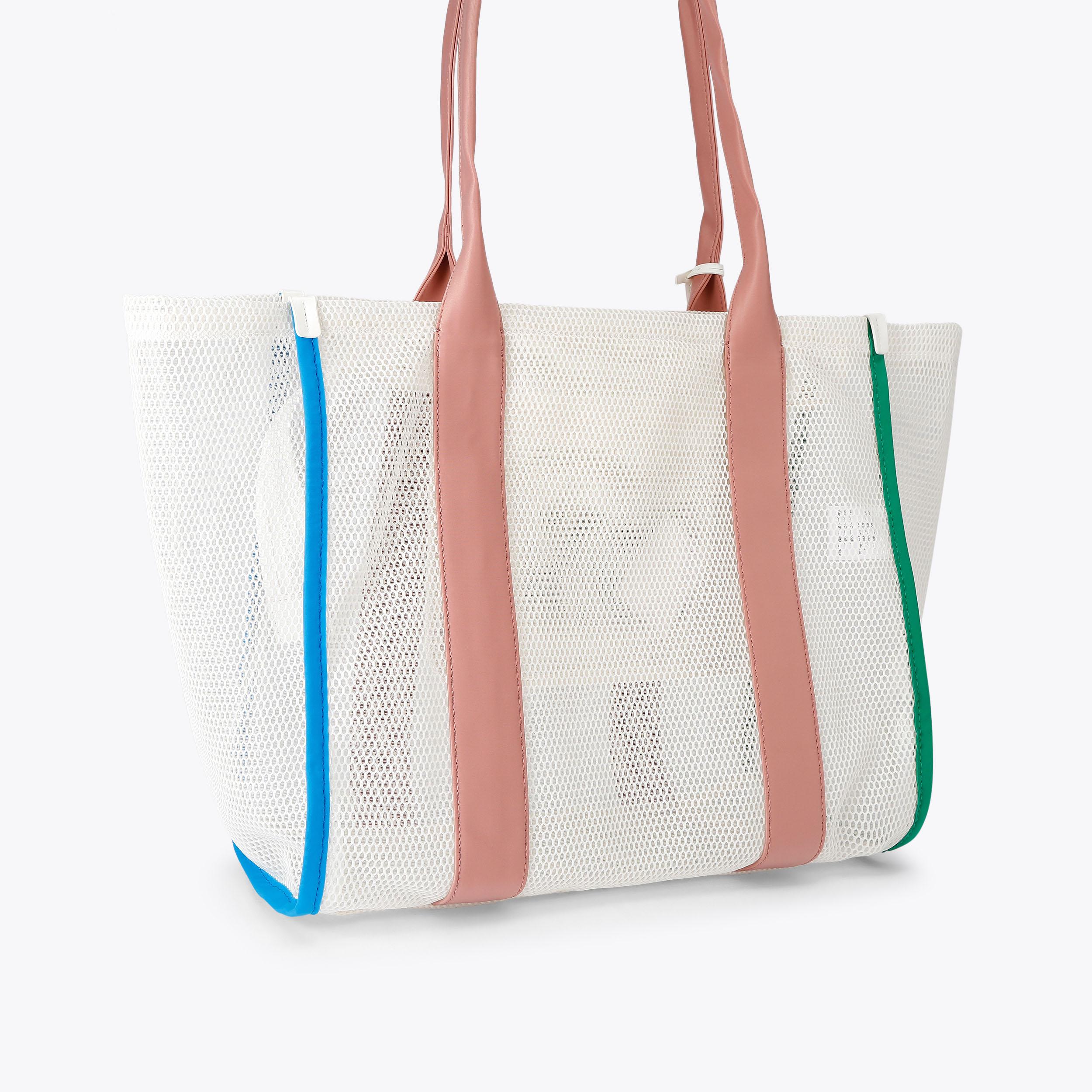KC LG SHOPPER Bone Mesh Tote Bag by Kurt Geiger London