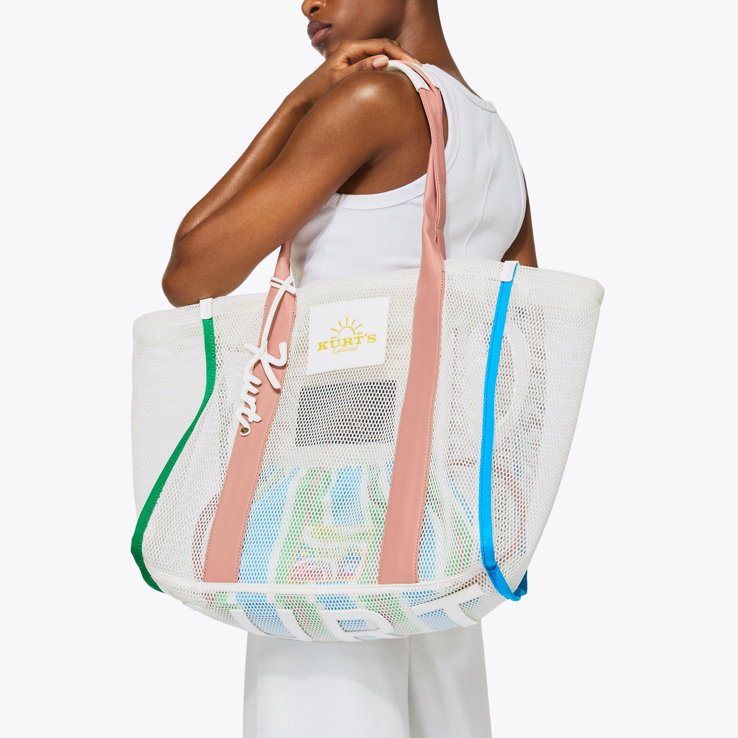 KC LG SHOPPER Bone Mesh Tote Bag by Kurt Geiger London