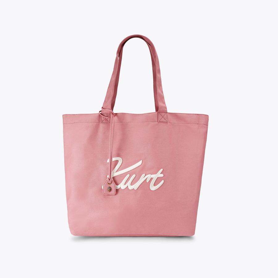 KC KURT LG SHOPPER Pink Canvas Tote Bag by Kurt Geiger London