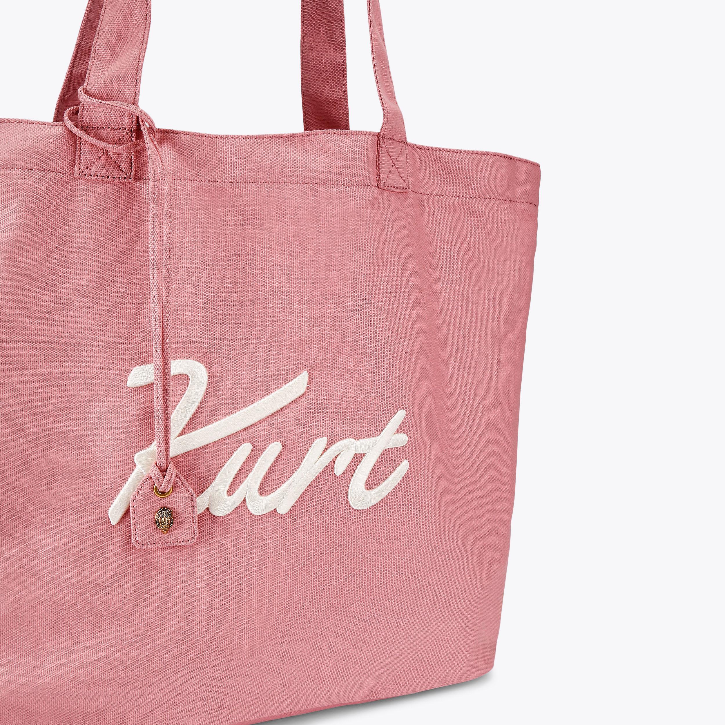 KC KURT LG SHOPPER Pink Canvas Tote Bag by Kurt Geiger London