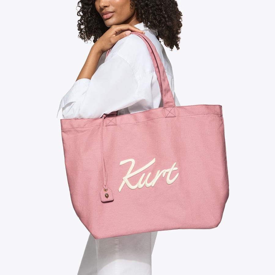 KC KURT LG SHOPPER Pink Canvas Tote Bag by Kurt Geiger London