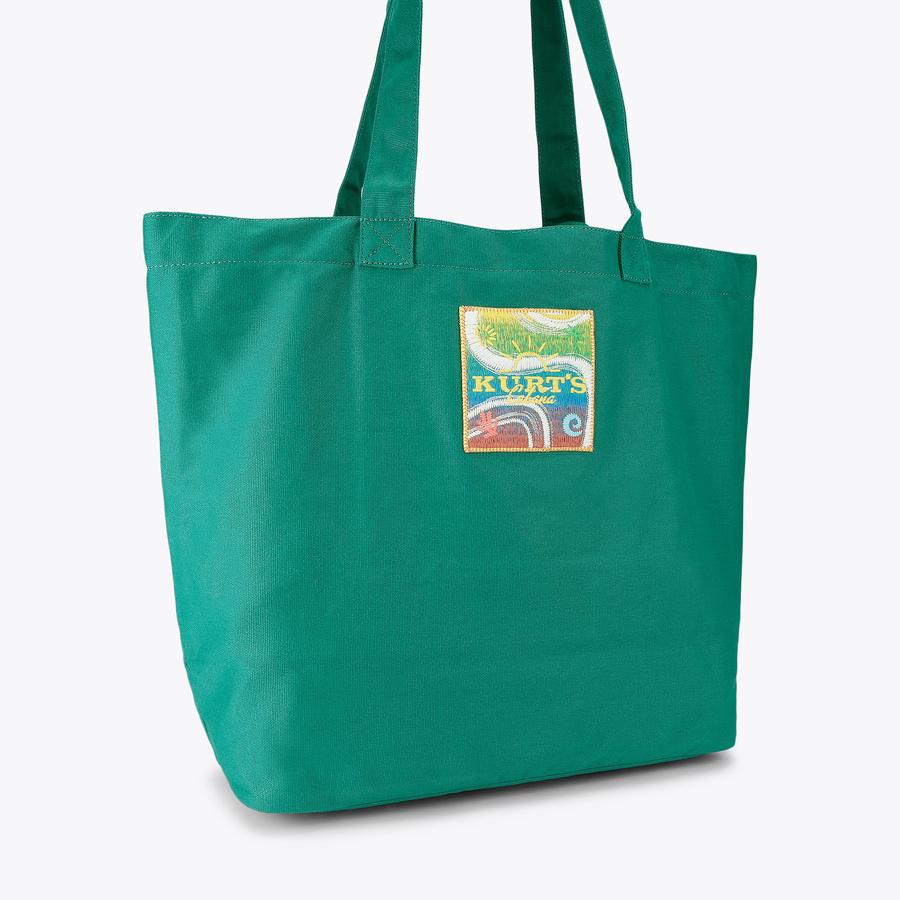 KC KURT LG SHOPPER Green Canvas Tote Bag by Kurt Geiger London