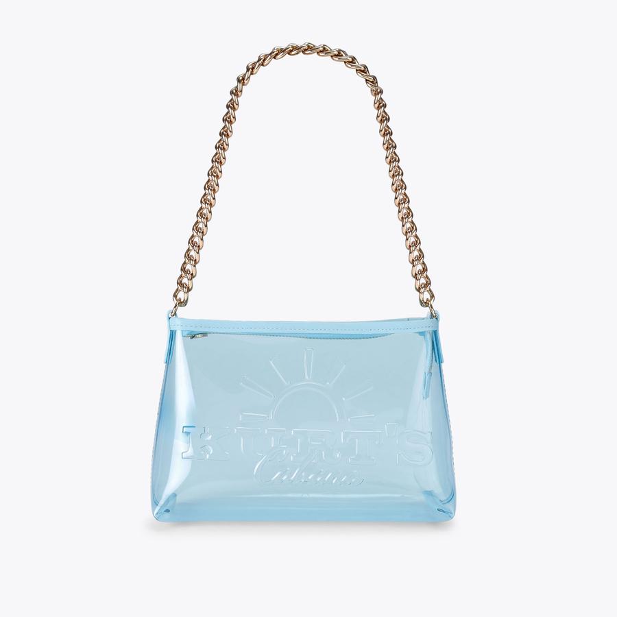 KC SM SHOULDER BAG Blue Vinyl Shoulder Bag by Kurt Geiger London