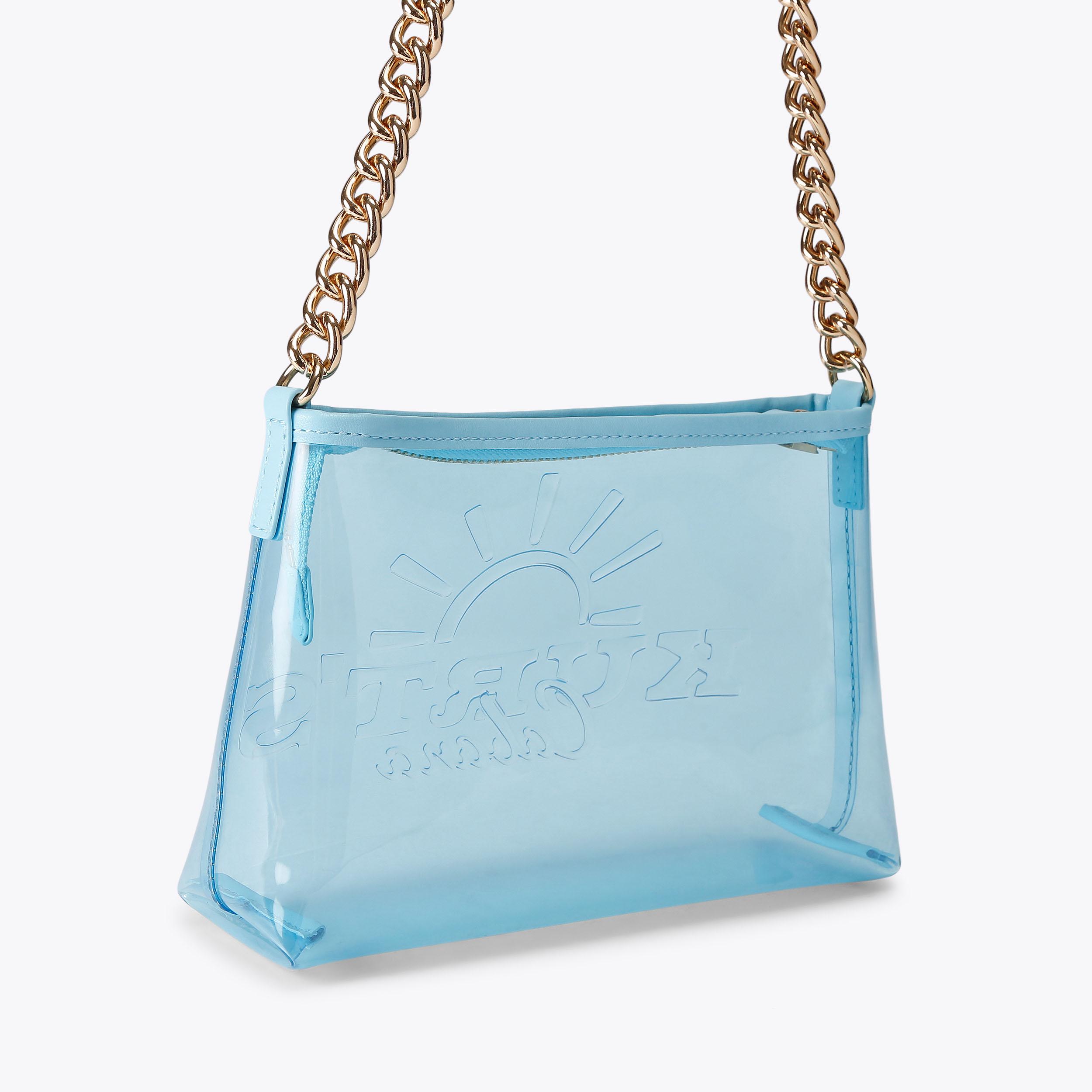 KC SM SHOULDER BAG Blue Vinyl Shoulder Bag by Kurt Geiger London