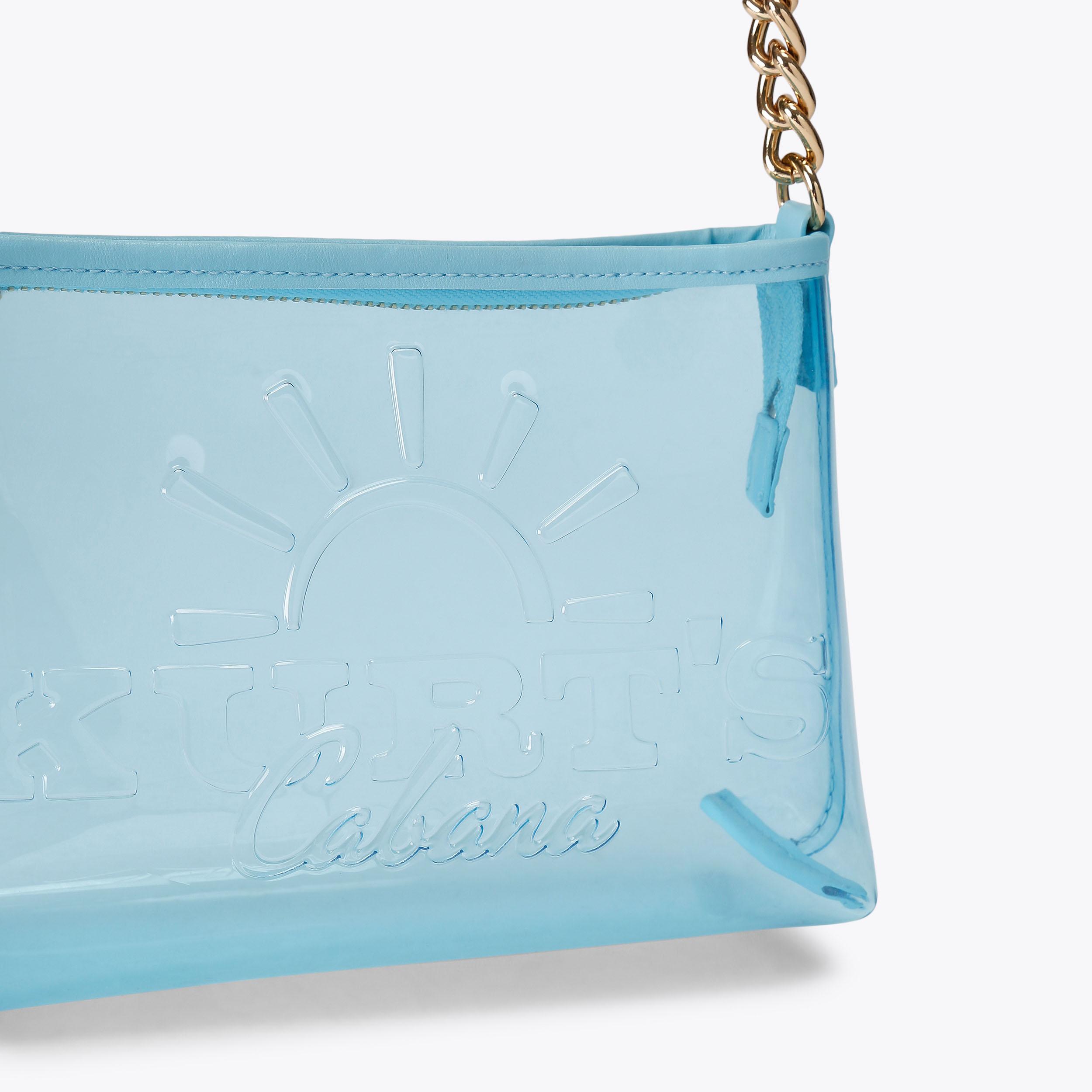 KC SM SHOULDER BAG Blue Vinyl Shoulder Bag by Kurt Geiger London