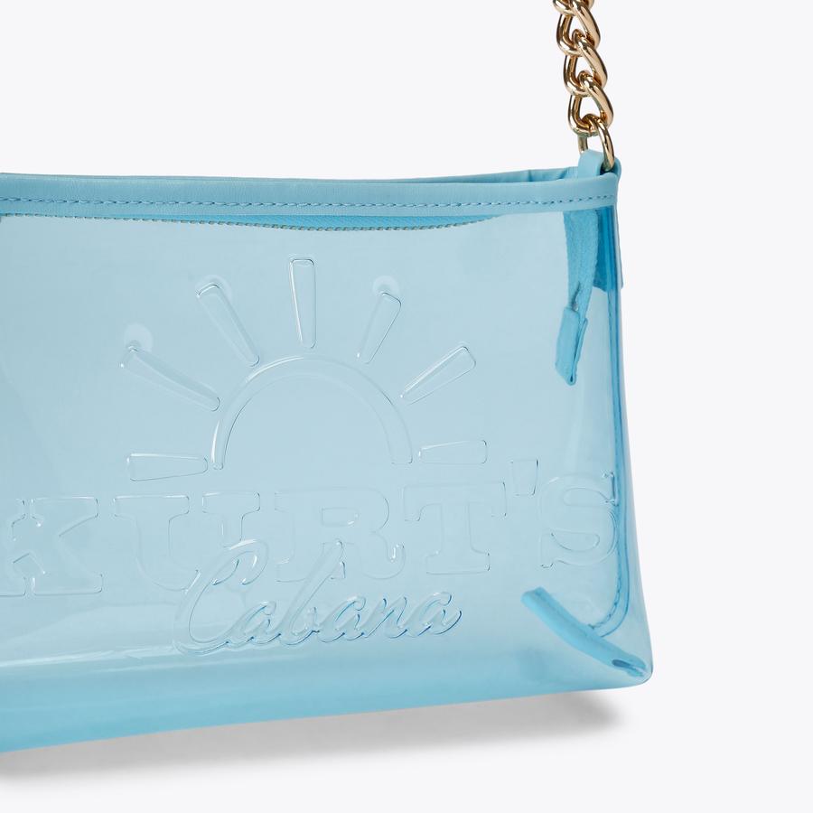 KC SM SHOULDER BAG Blue Vinyl Shoulder Bag by Kurt Geiger London