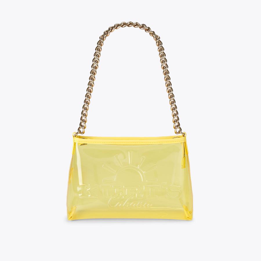 KC SM SHOULDER BAG Yellow Vinyl Shoulder Bag by Kurt Geiger London