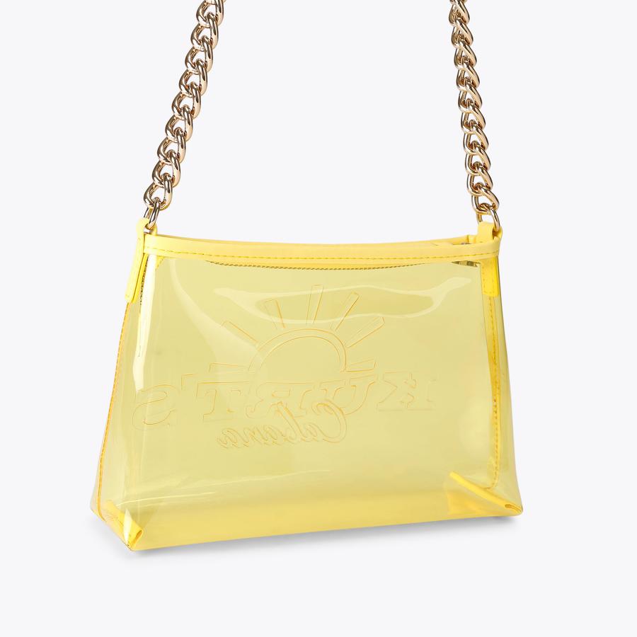 KC SM SHOULDER BAG Yellow Vinyl Shoulder Bag by Kurt Geiger London