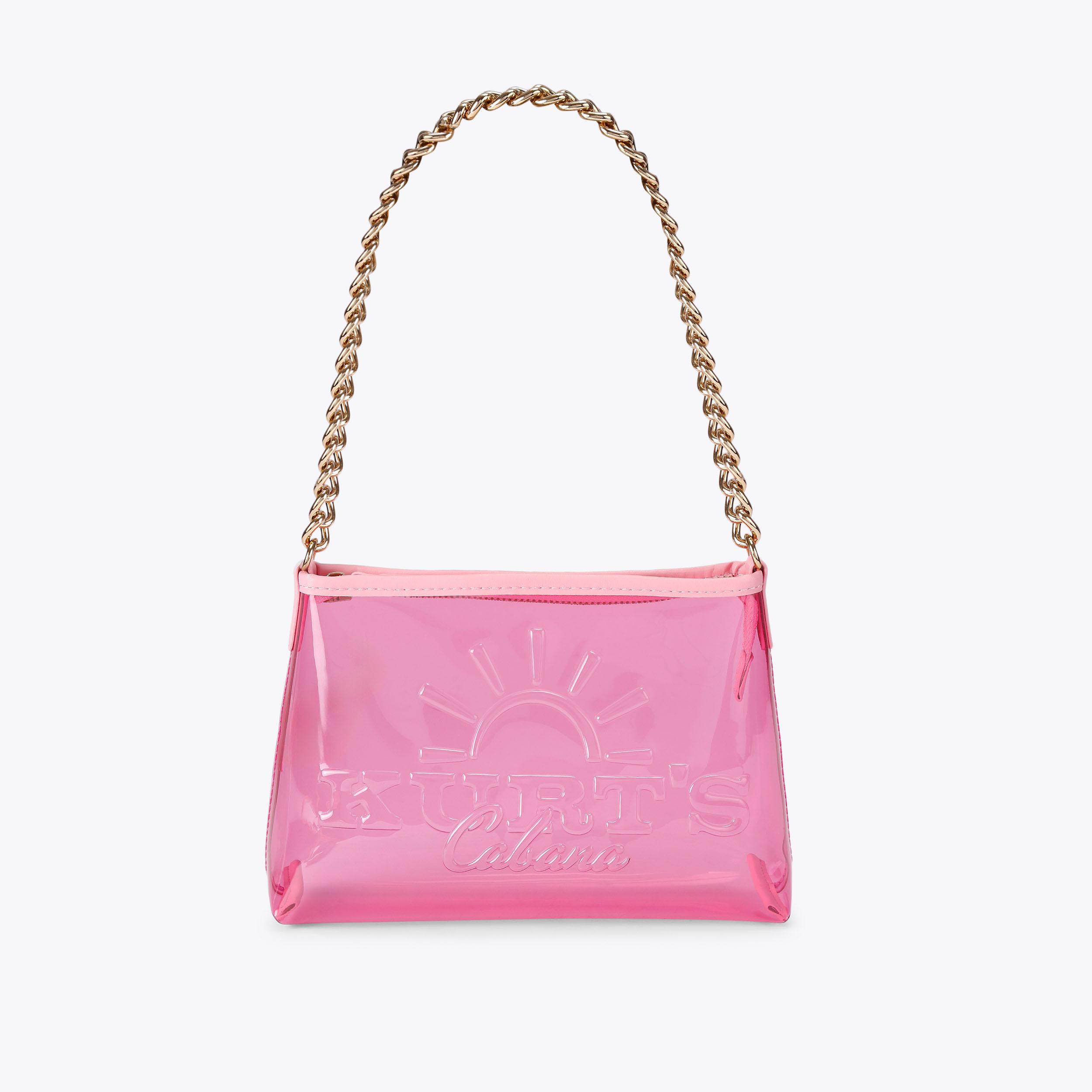 KC SM SHOULDER BAG Pink Vinyl Shoulder Bag by Kurt Geiger London