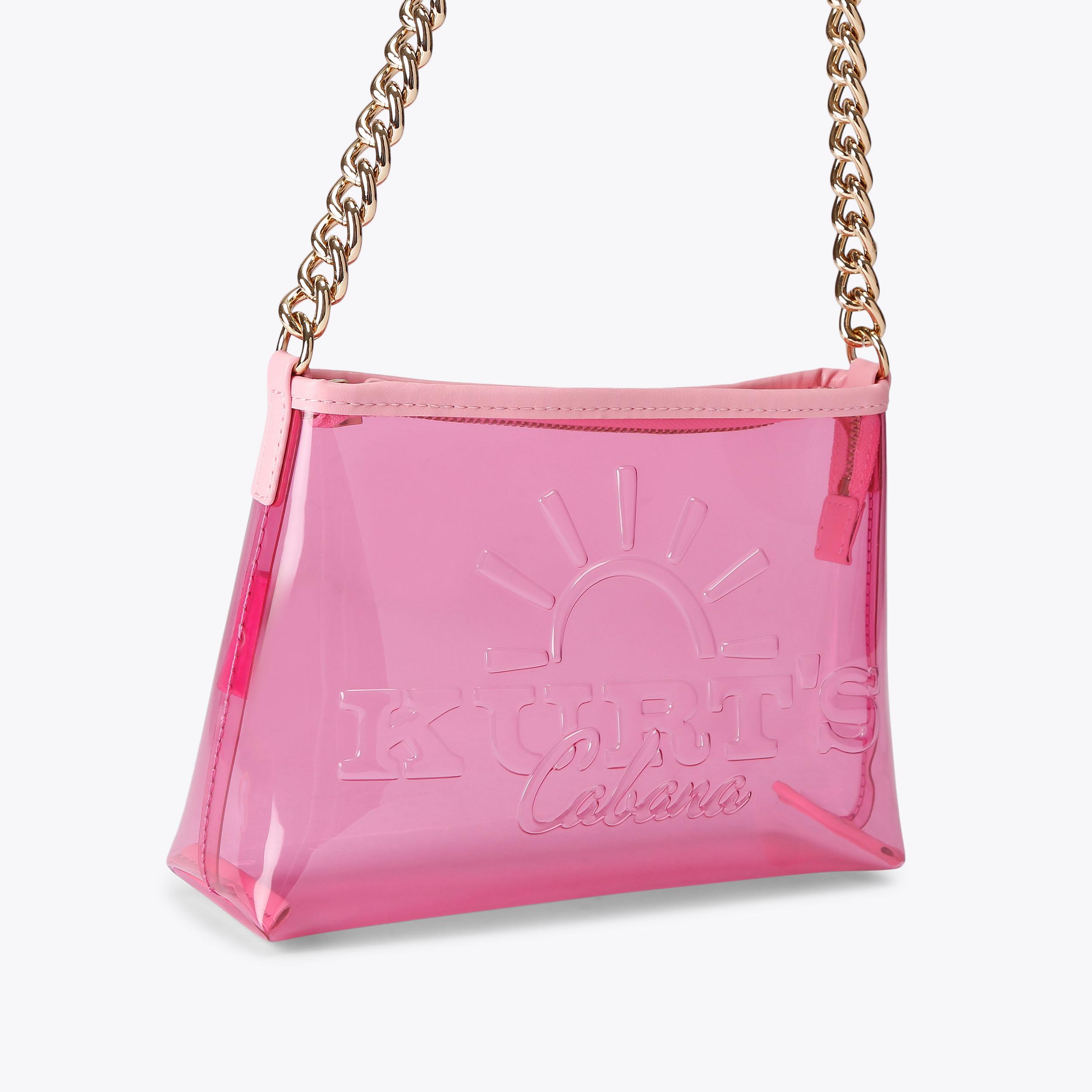 KC SM SHOULDER BAG Pink Vinyl Shoulder Bag by Kurt Geiger London