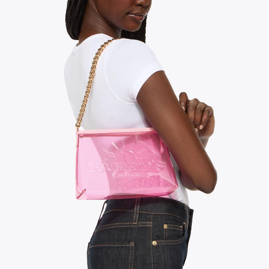 KC SM SHOULDER BAG Pink Vinyl Shoulder Bag by Kurt Geiger London