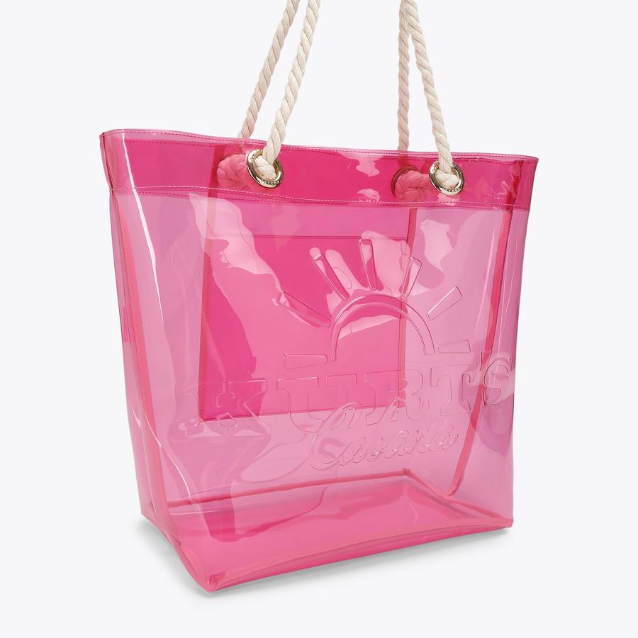 KC VINYL LG TOTE Pink Vinyl Shoulder Tote Bag by Kurt Geiger London
