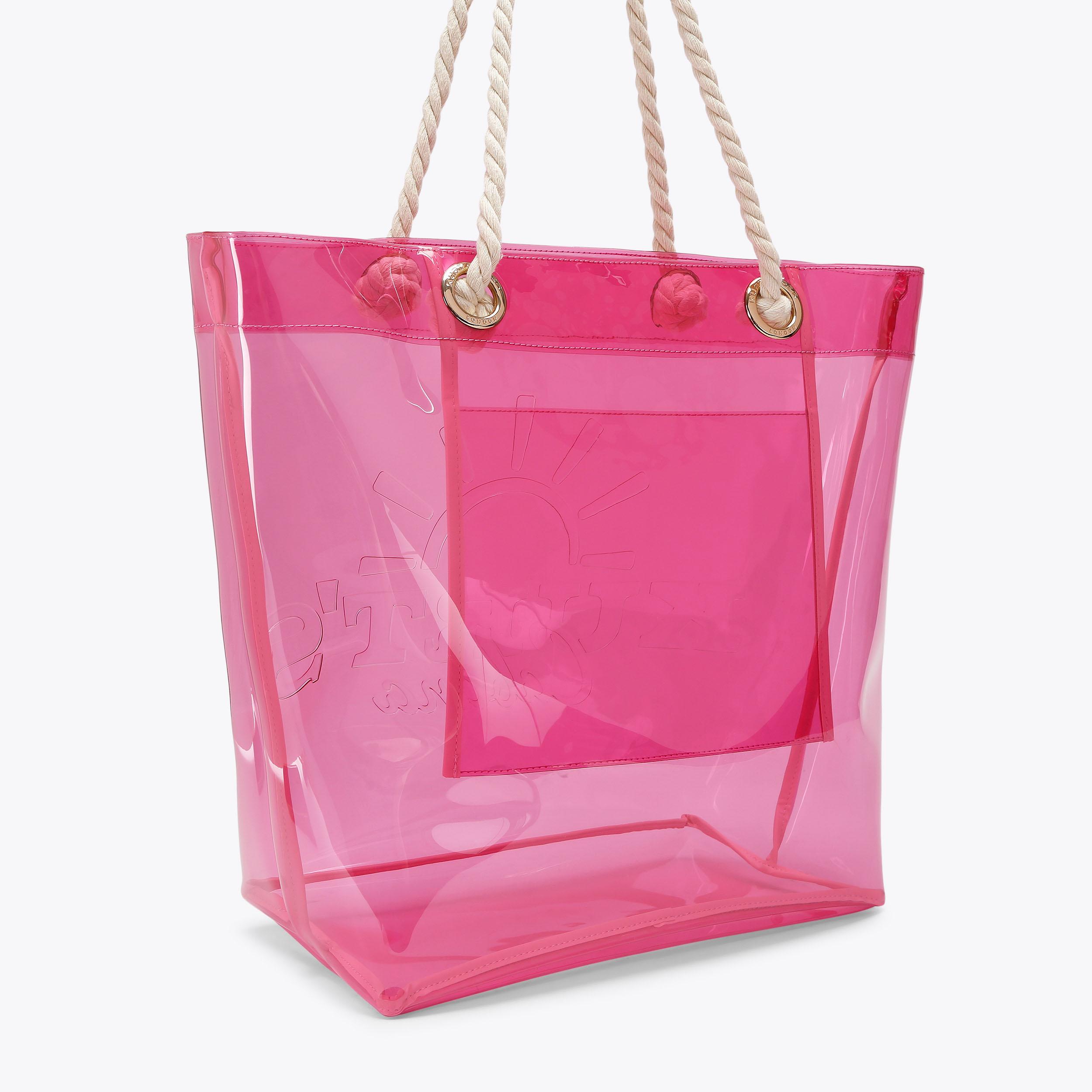 GOD ONLY KNOWS TOTE BAG ピンク KC VINYL LG TOTE Pink Vinyl Shoulder Tote Bag by Kurt Geiger London