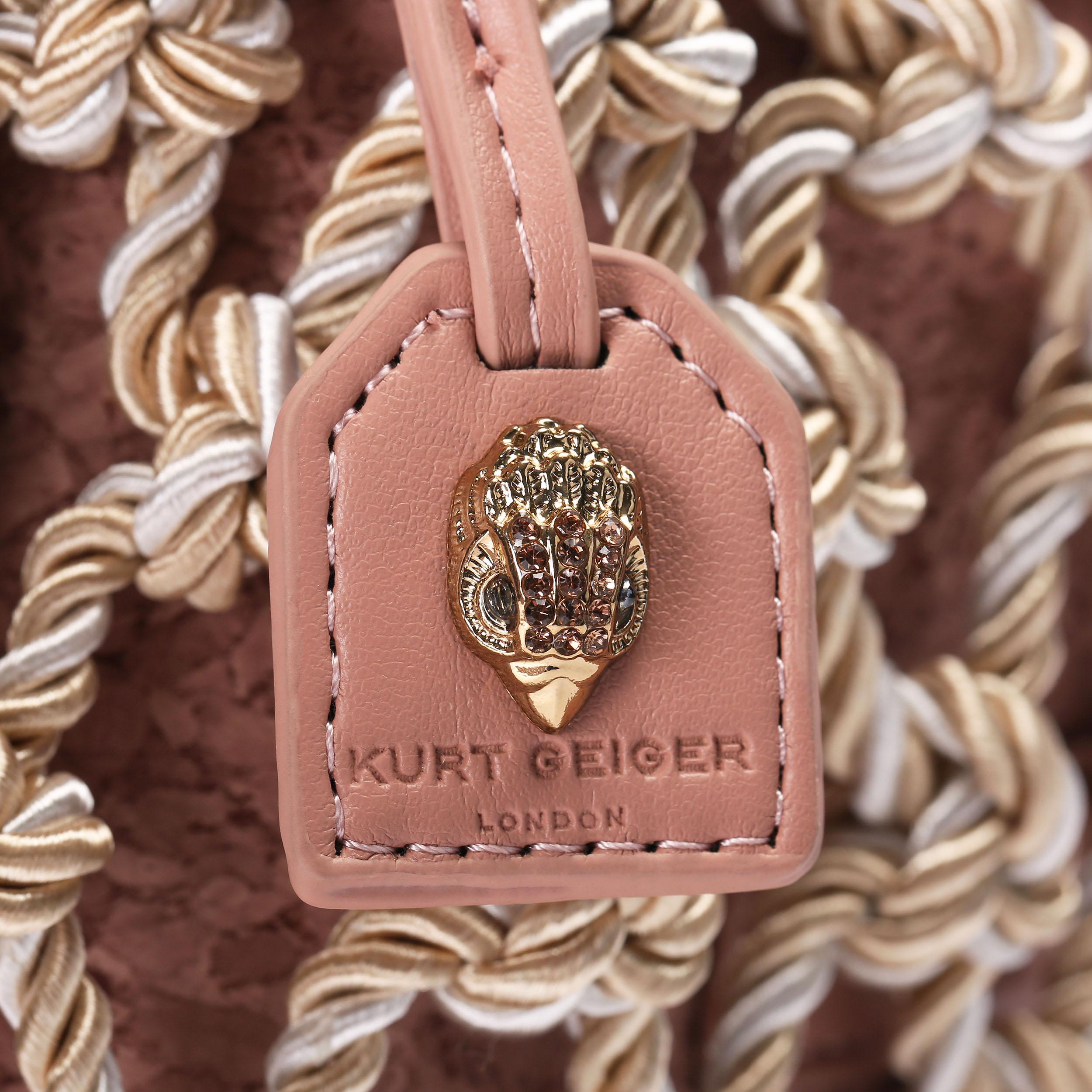 MINI MACRAME ROPE BAG Silver Gold Twisted Rope Bag by Kurt Geiger