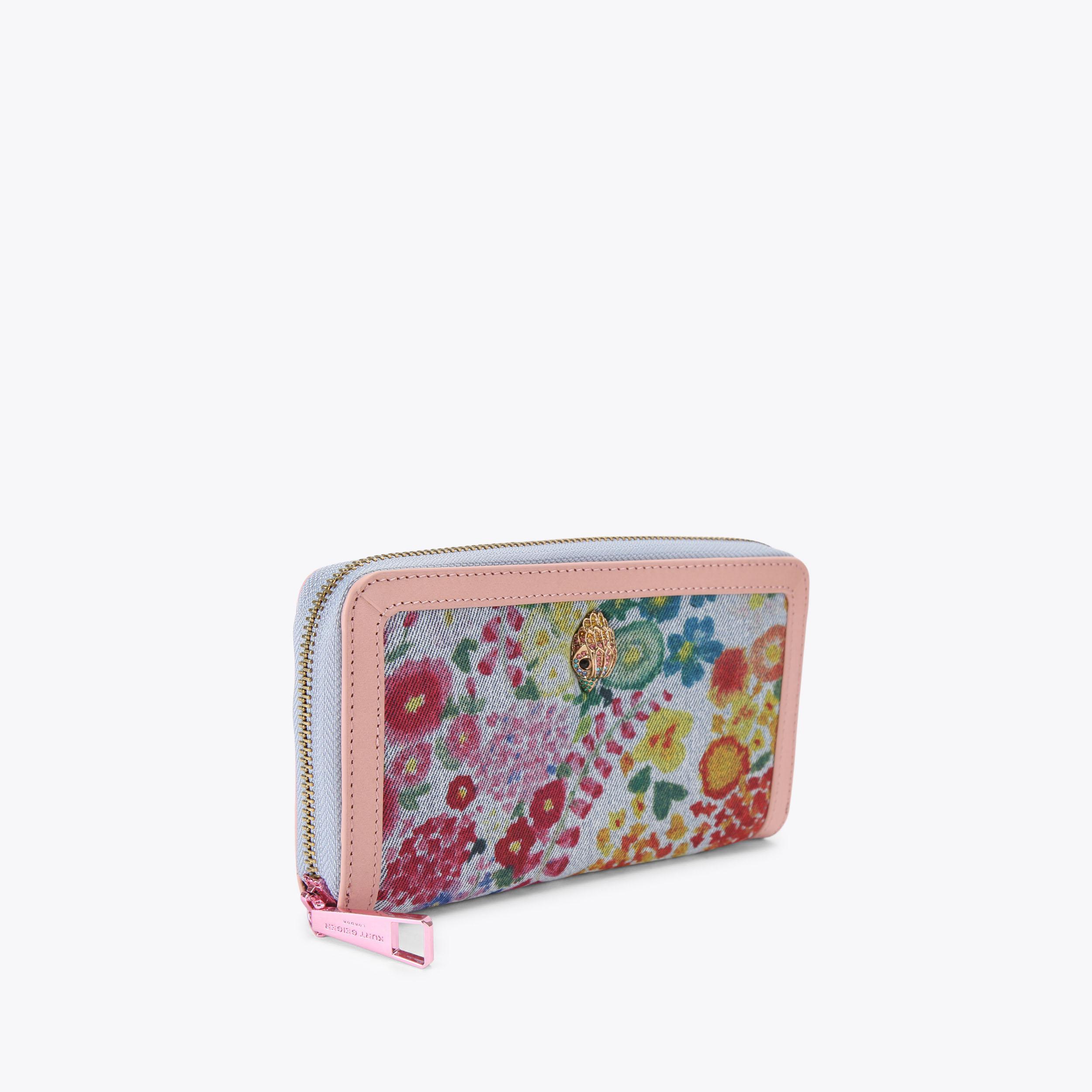 SHOREDITCH ZIP AROUND W Denim Watercolour Print Wallet by Kurt
