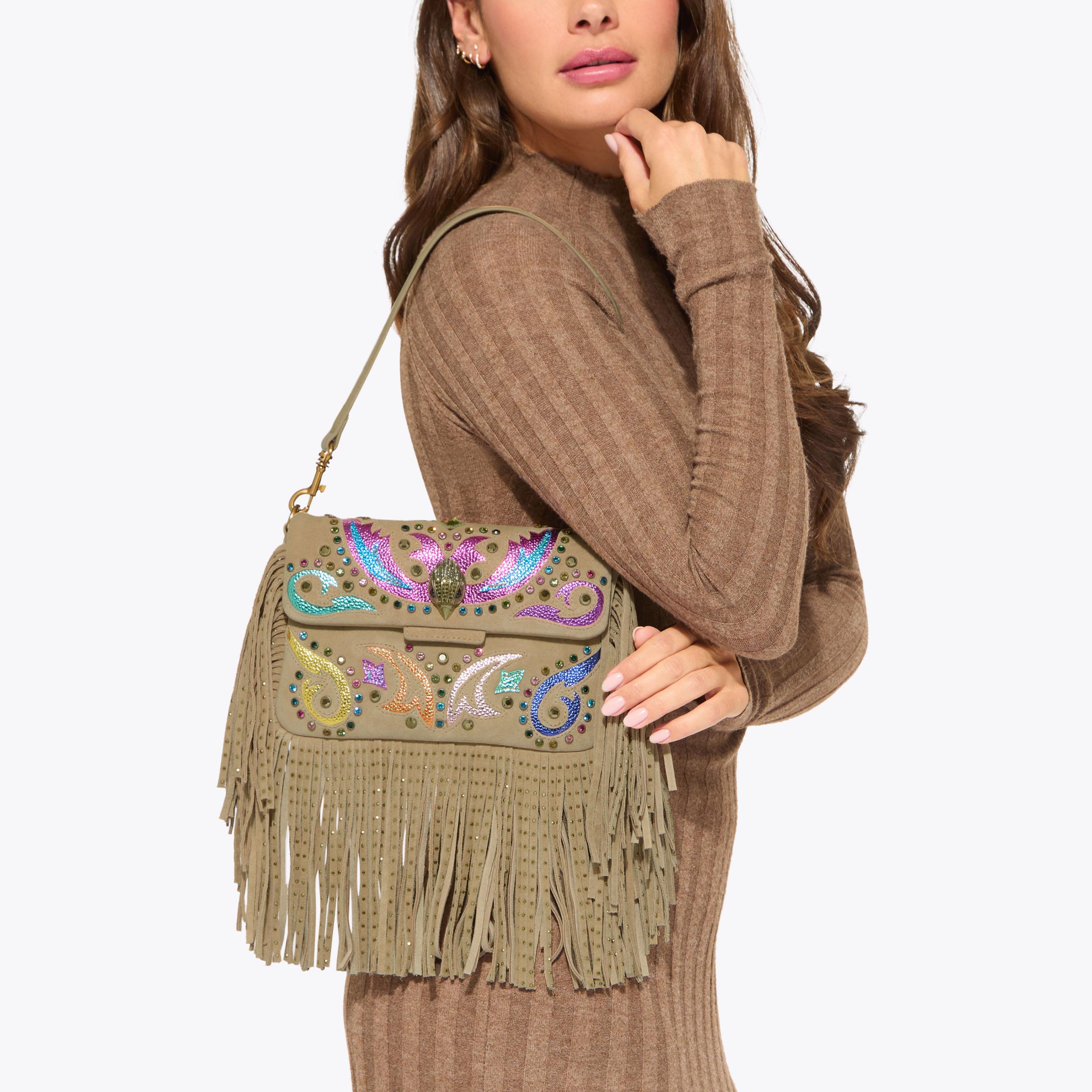 Kurt Geiger London Oxford Fringe Shoulder Bag - Tan - view 2