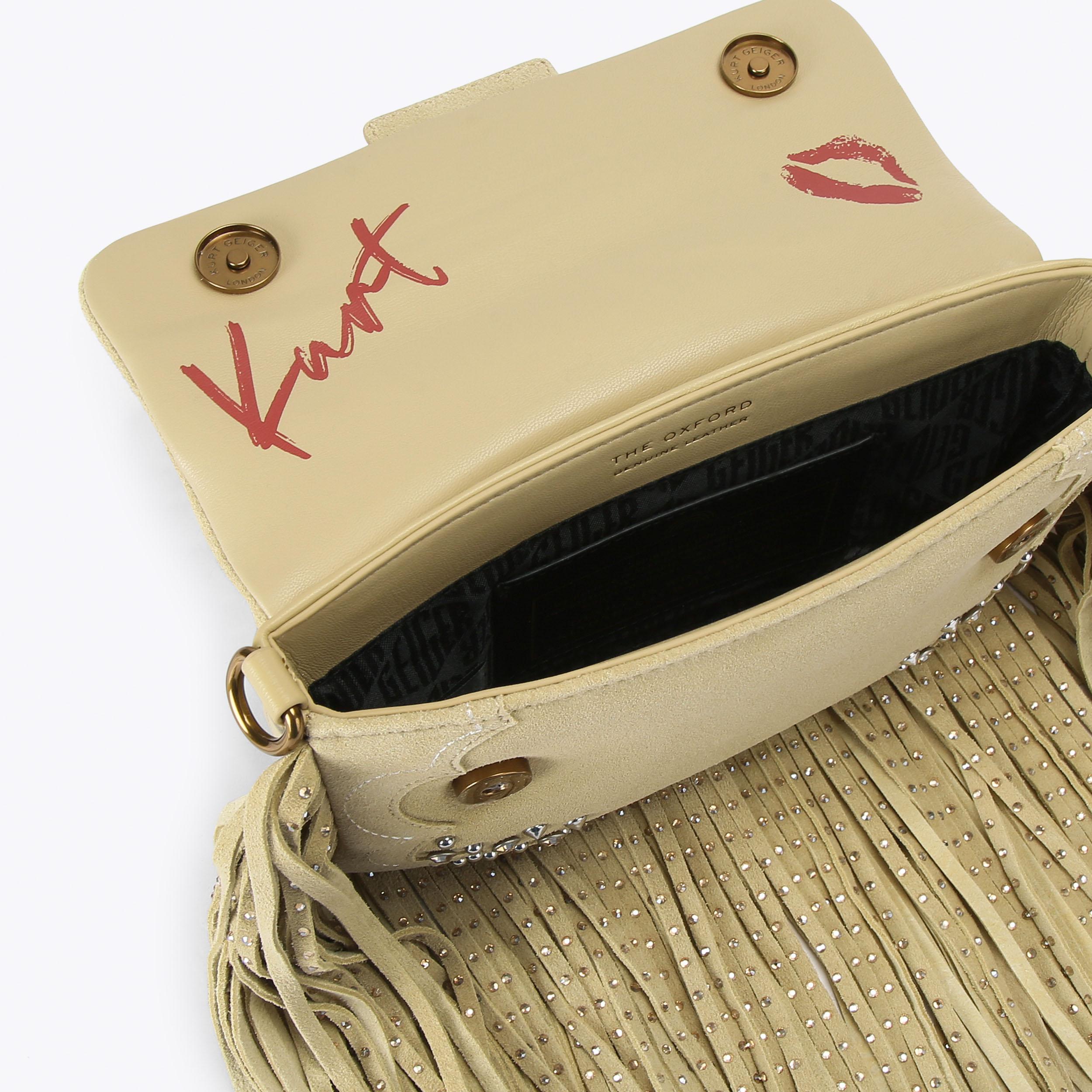 GLASTO FRINGE SHOULDER Beige Other Suede Leather Glasto by Kurt 