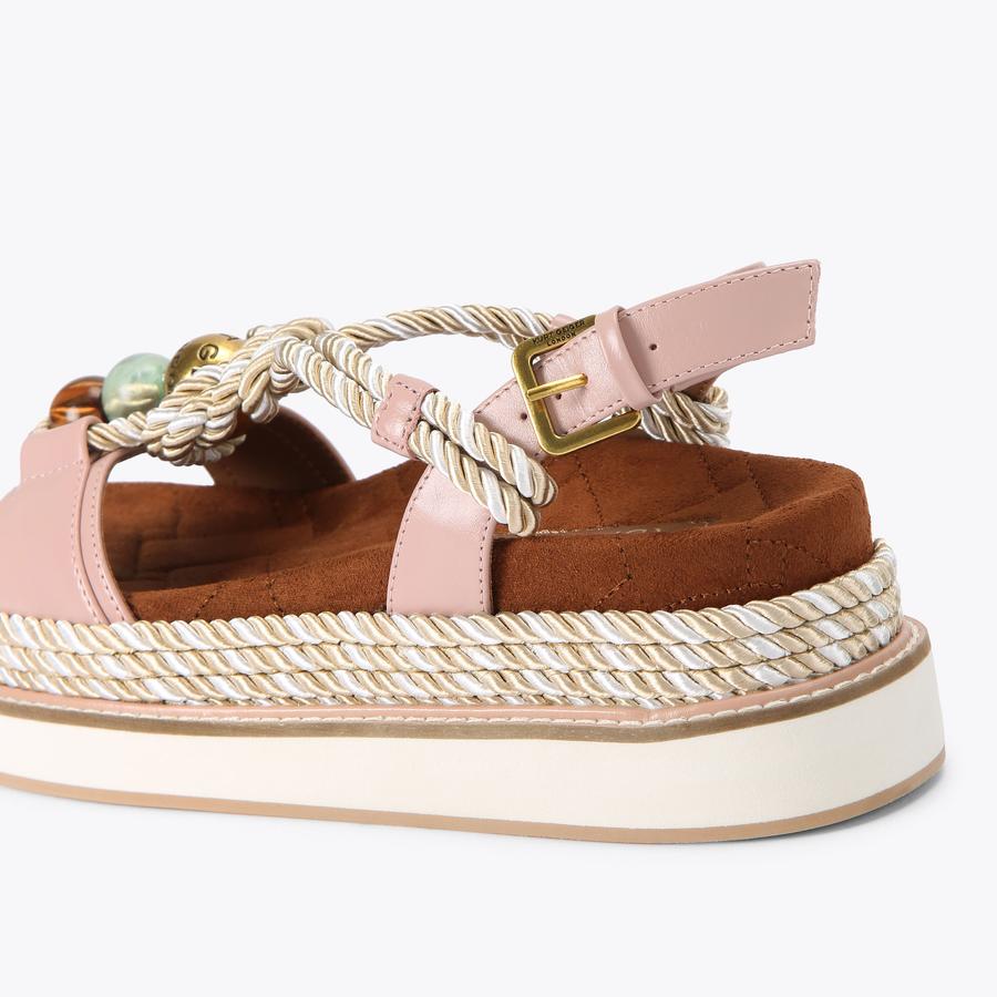 ORSON ROPE Pink Leather Rope Sandal by Kurt Geiger London