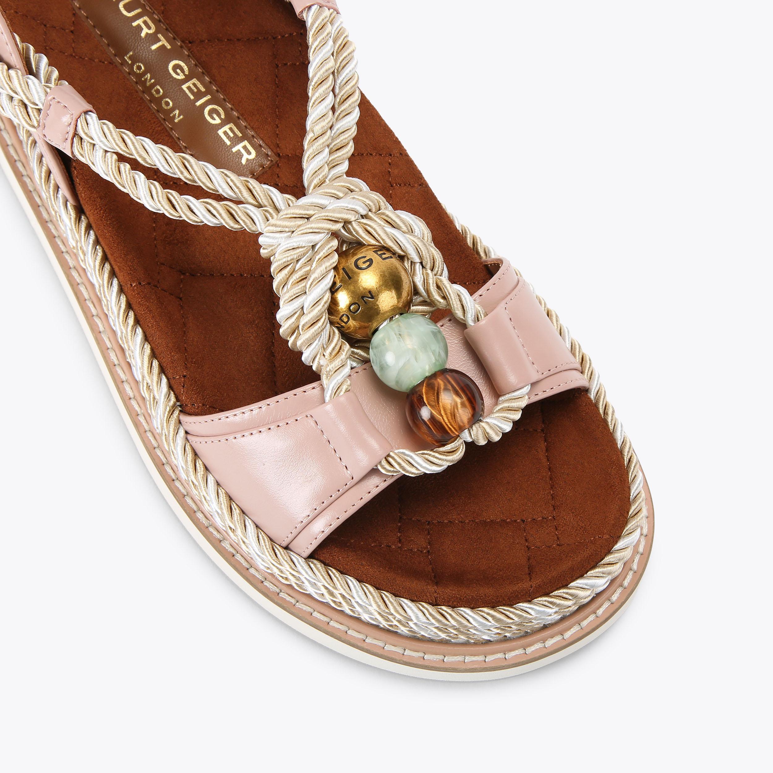 ORSON ROPE Pink Leather Rope Sandal by Kurt Geiger London