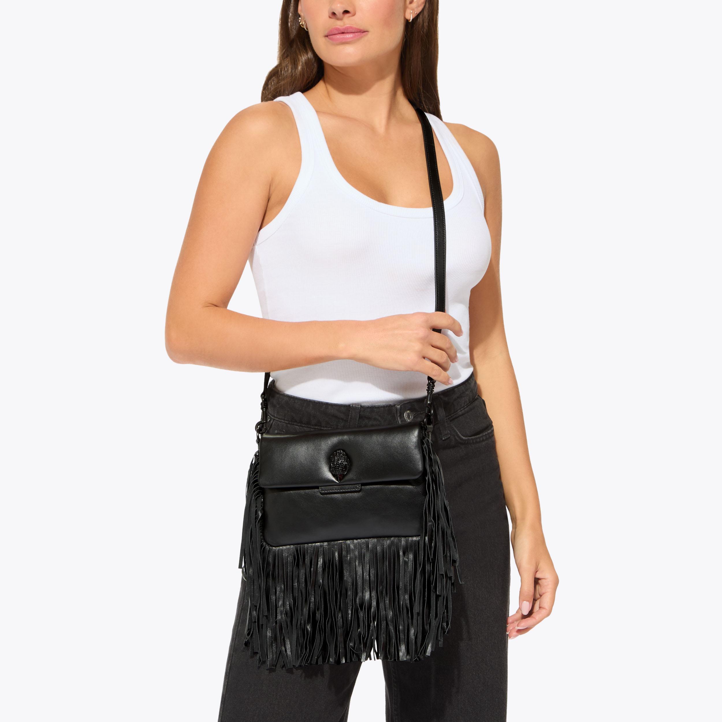 Kurt Geiger London Oxford Fringe Drench Shoulder Bag - Black - view 7