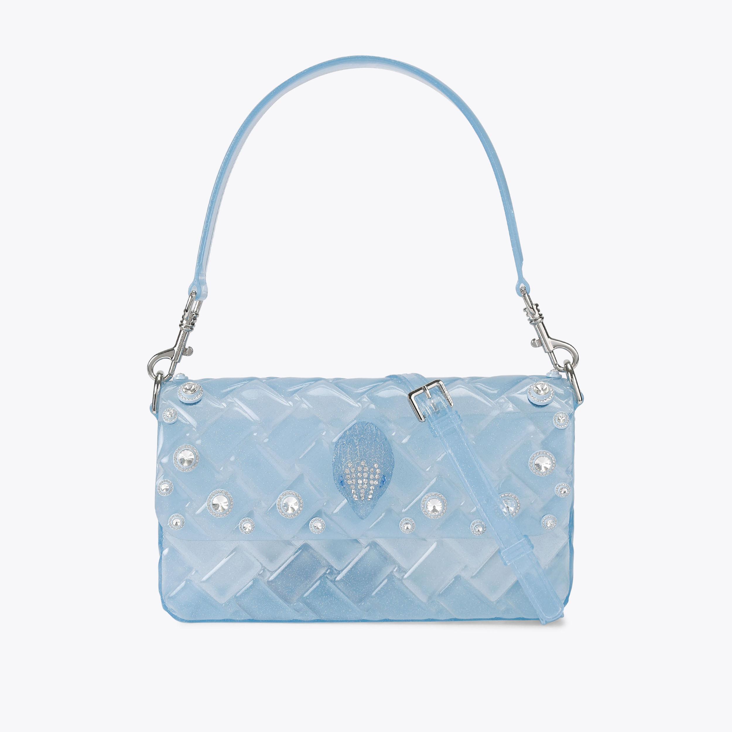 JELLY KENSINGTON CRYSTALS Blue Translucent Shoulder Bag by Kurt