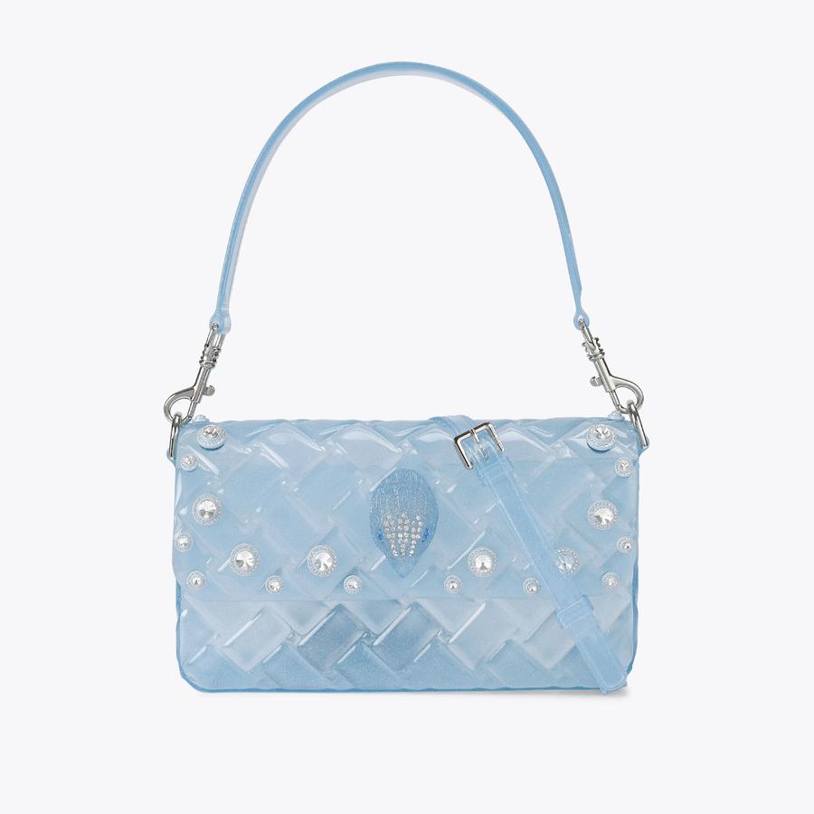 JELLY KENSINGTON CRYSTALS Blue Translucent Shoulder Bag by Kurt