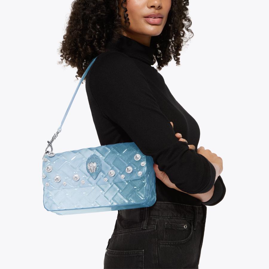 JELLY KENSINGTON CRYSTALS Blue Translucent Shoulder Bag by Kurt