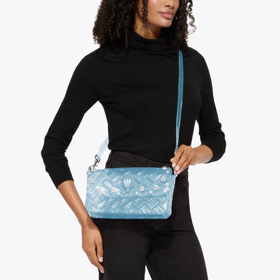 JELLY KENSINGTON CRYSTALS Blue Translucent Shoulder Bag by Kurt