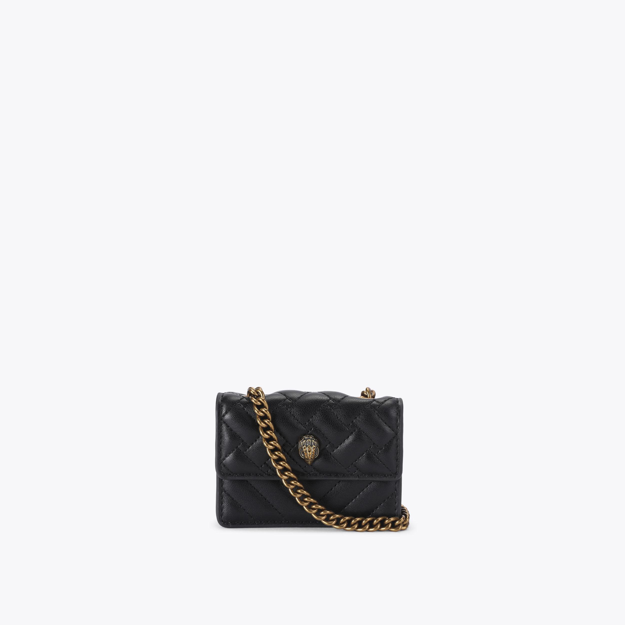 Micro Kensington Black Quilted Cross Body Bag | Kurt Geiger