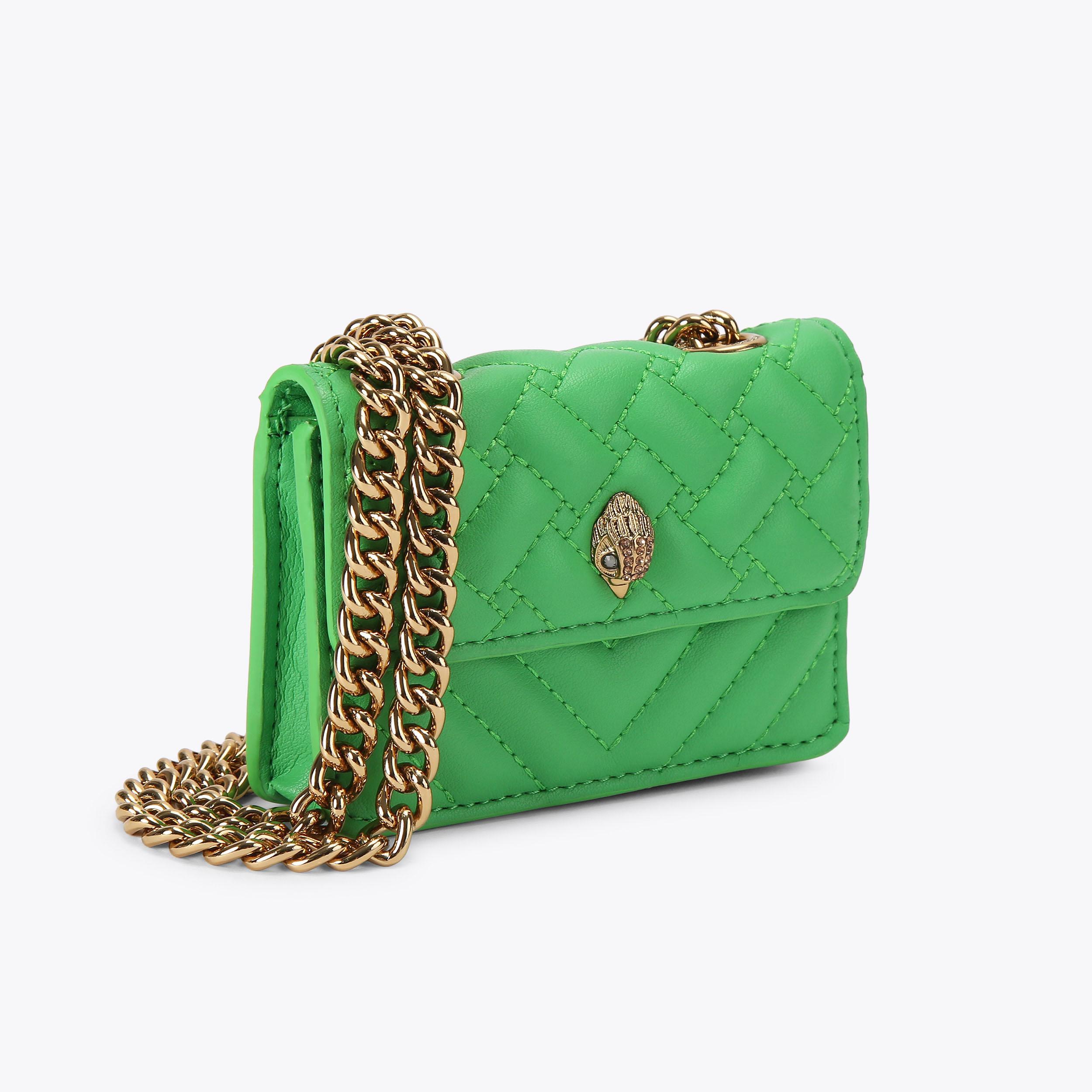 MICRO KENSINGTON Lime green micro cross body bag by Kurt Geiger London