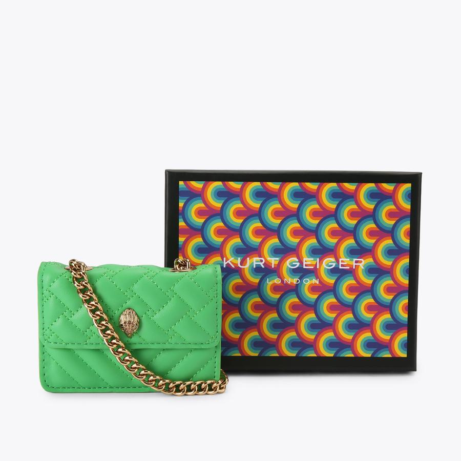 MICRO KENSINGTON Lime green micro cross body bag by Kurt Geiger London