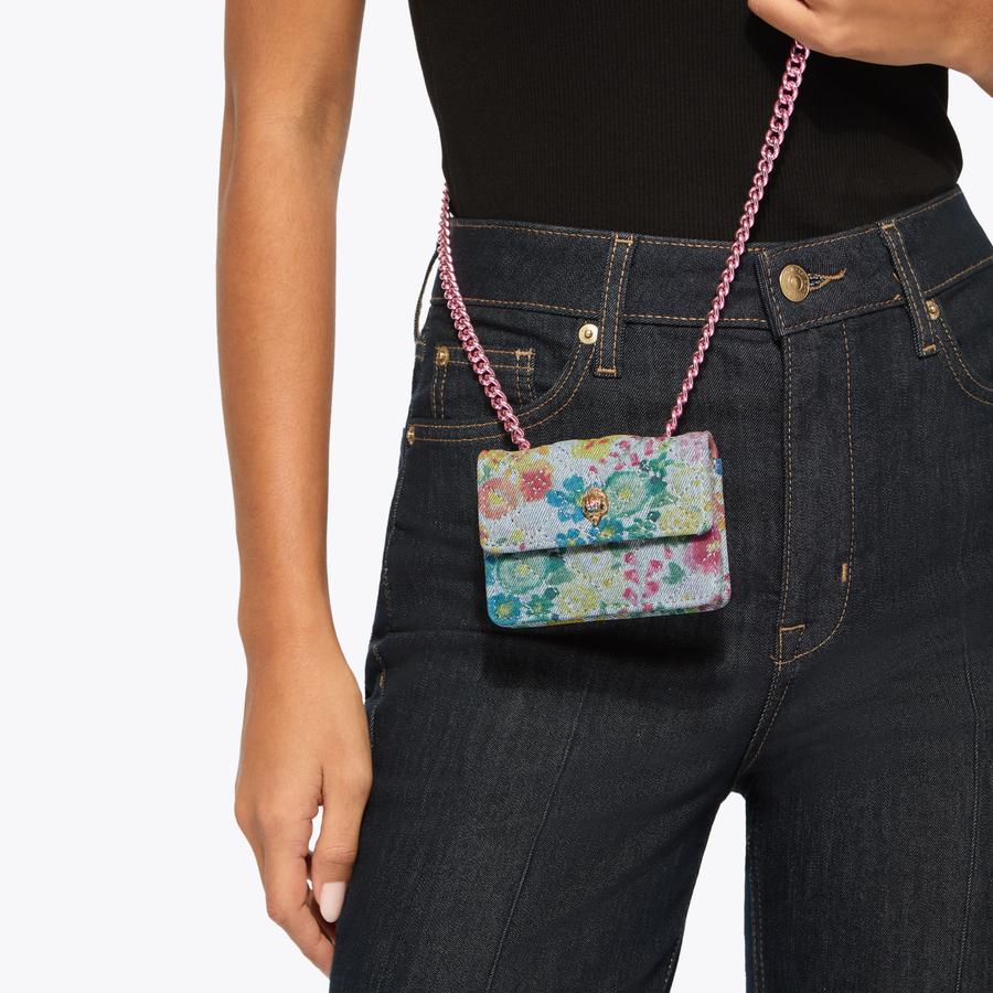 MICRO KENSINGTON Denim Floral Micro Cross Body Bag by Kurt Geiger