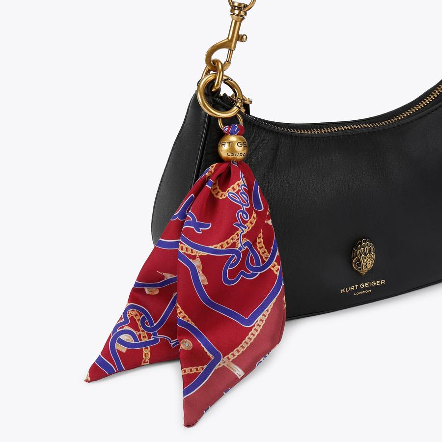 LONDON HOBO XBODY Black Leather Hobo Bag by Kurt Geiger London